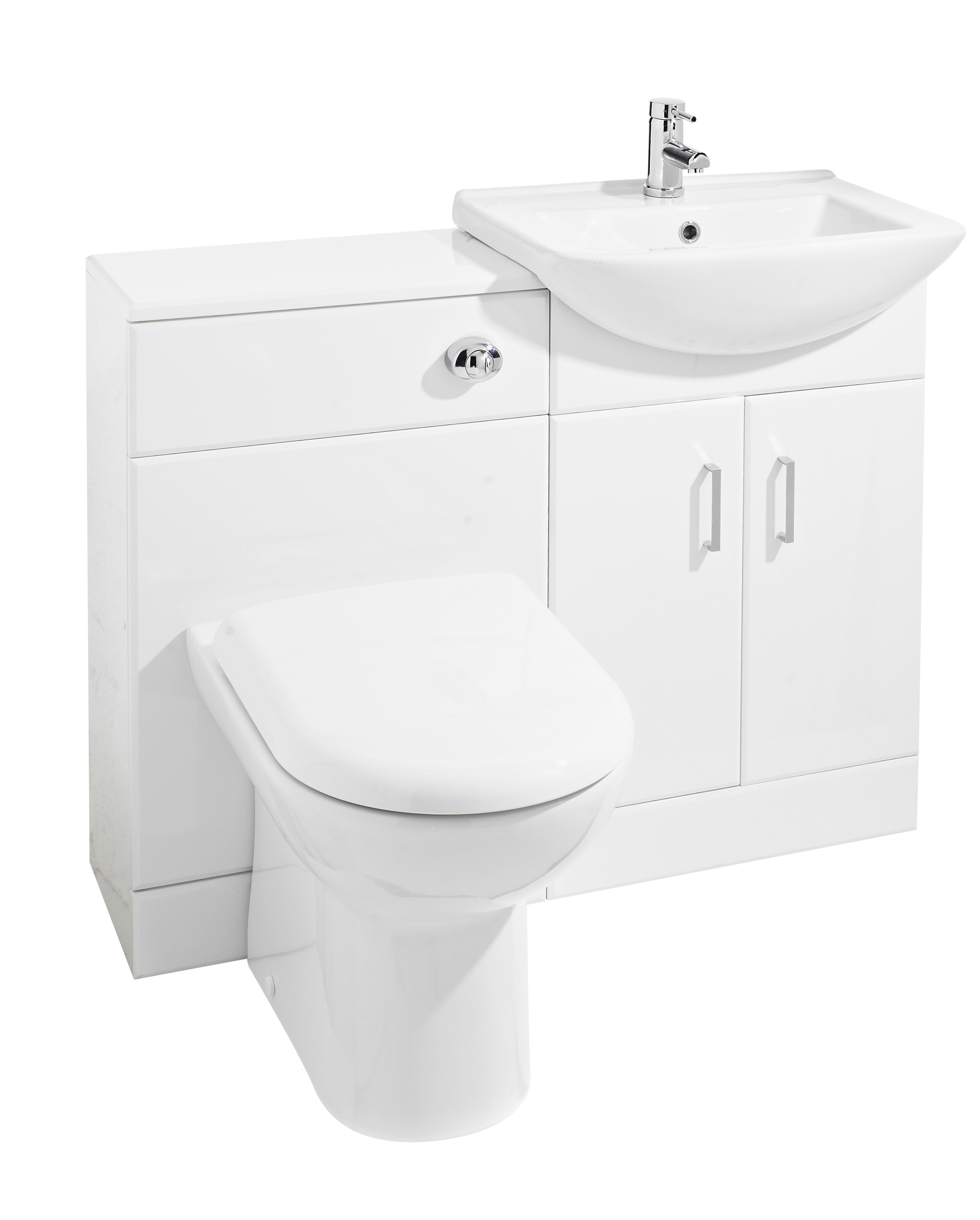 Nuie Gloss White Saturn Furniture Pack with Square Basin FMD001