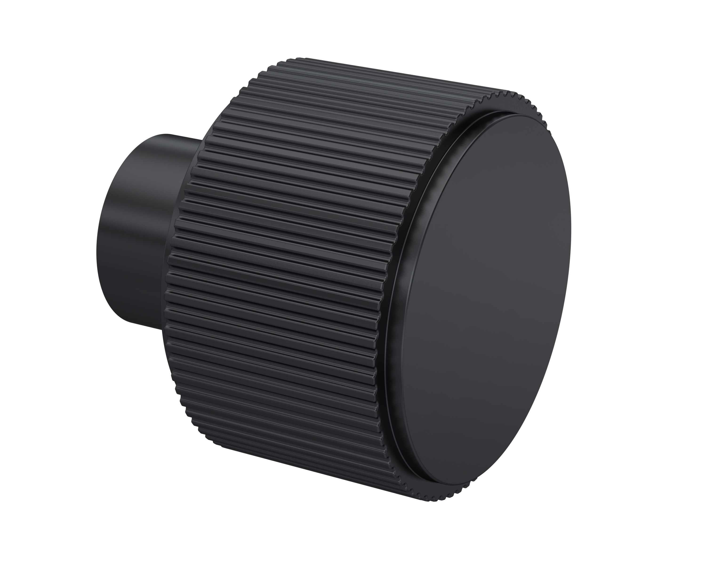 Hudson Reed Nuie Matt Black Fluted Furniture Knob H217