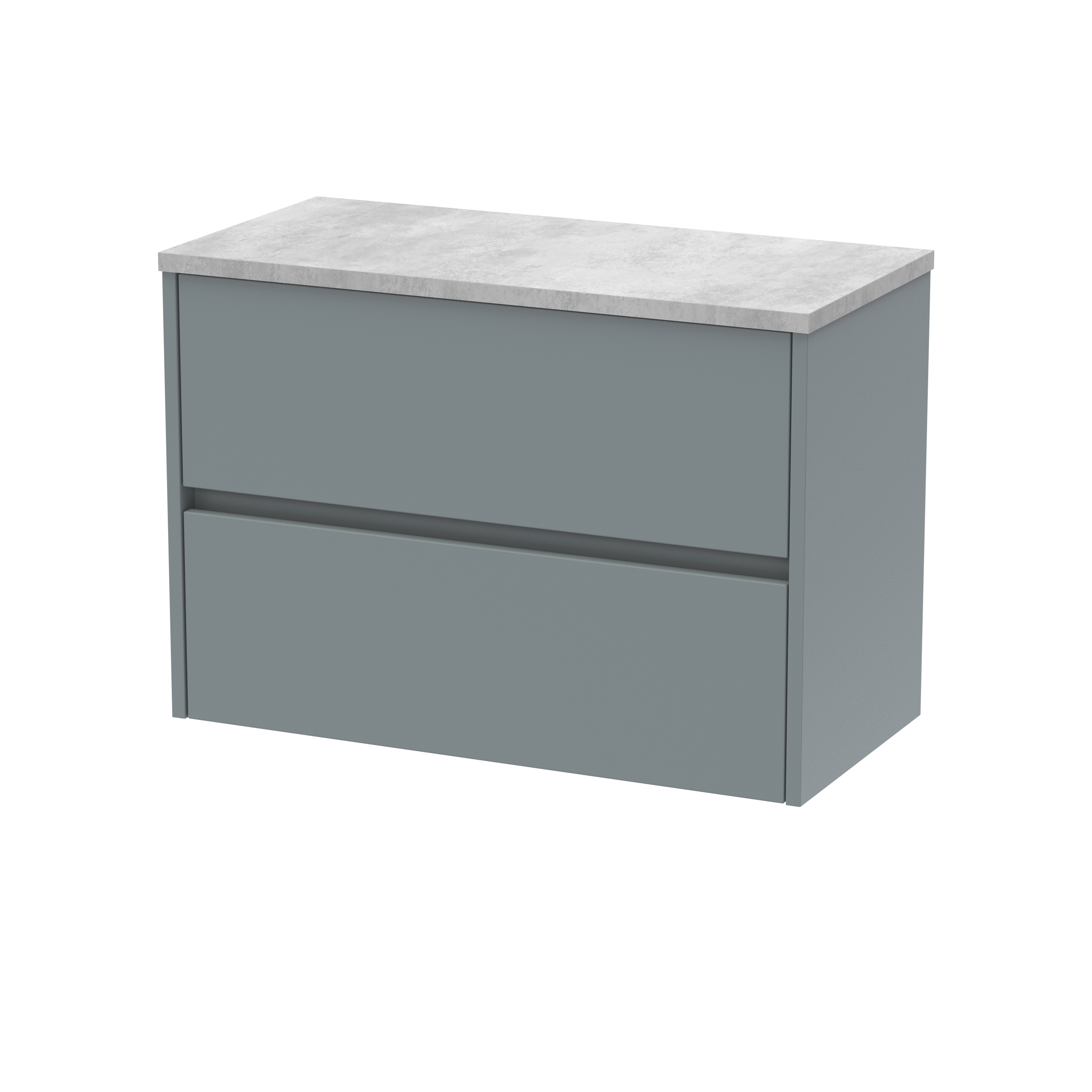 Nuie Havana Coastal Grey 800mm Wall Hung 2 Drawer Unit and Worktop HAV2306LBG