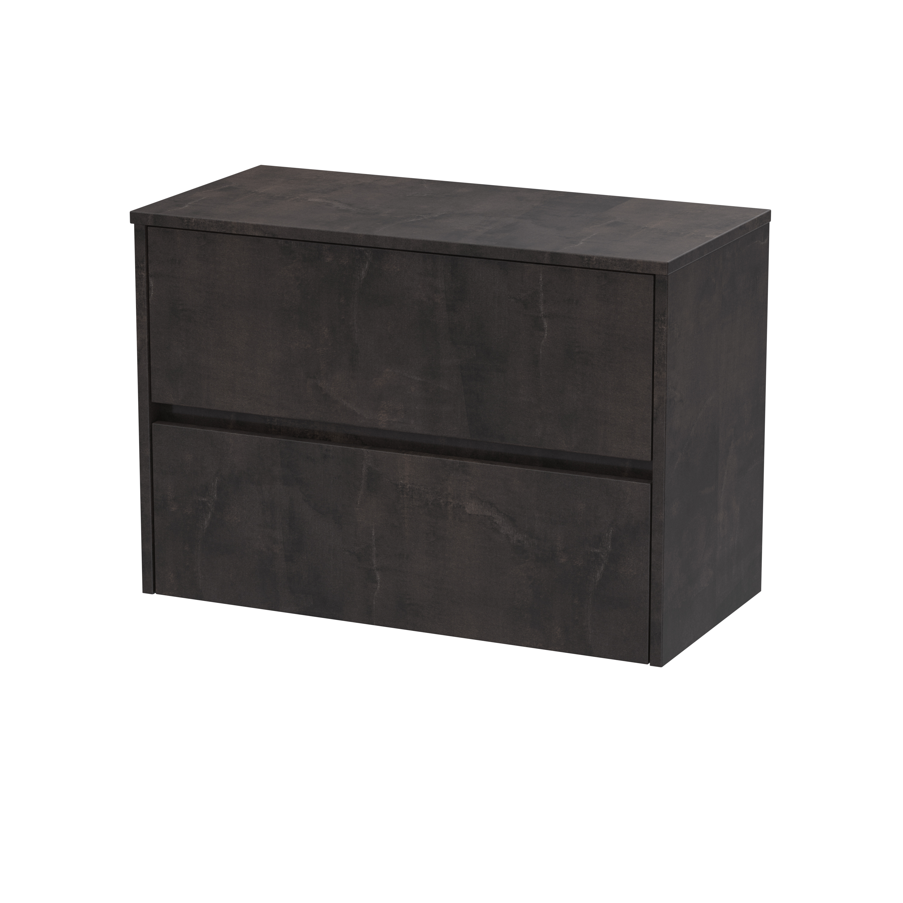 Nuie Havana Metallic Slate 800mm Wall Hung 2 Drawer Unit and Worktop HAV2606W