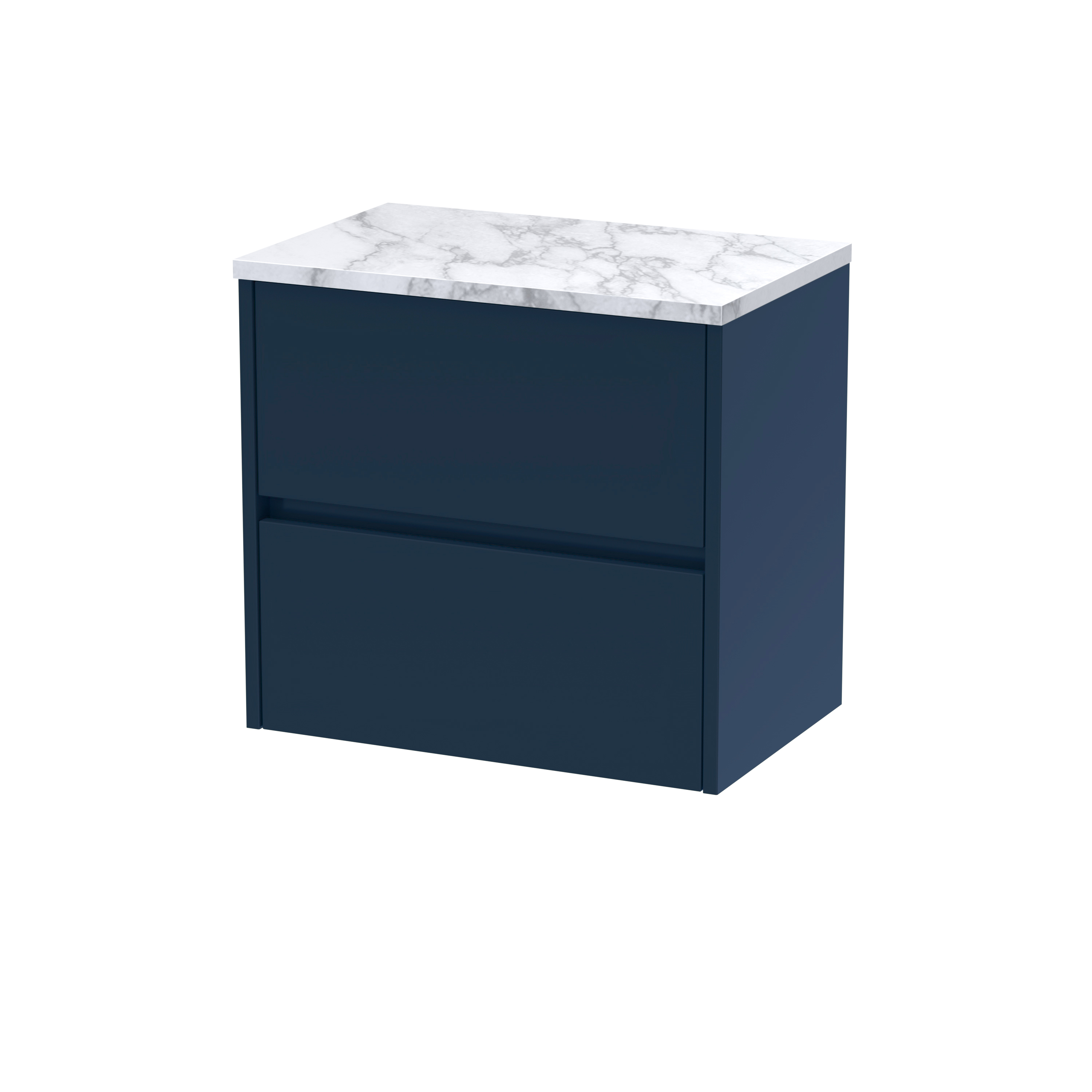Nuie Havana Midnight Blue 600 Wall Hung 2 Drawer Unit and Laminate Worktop HAV2904LCM