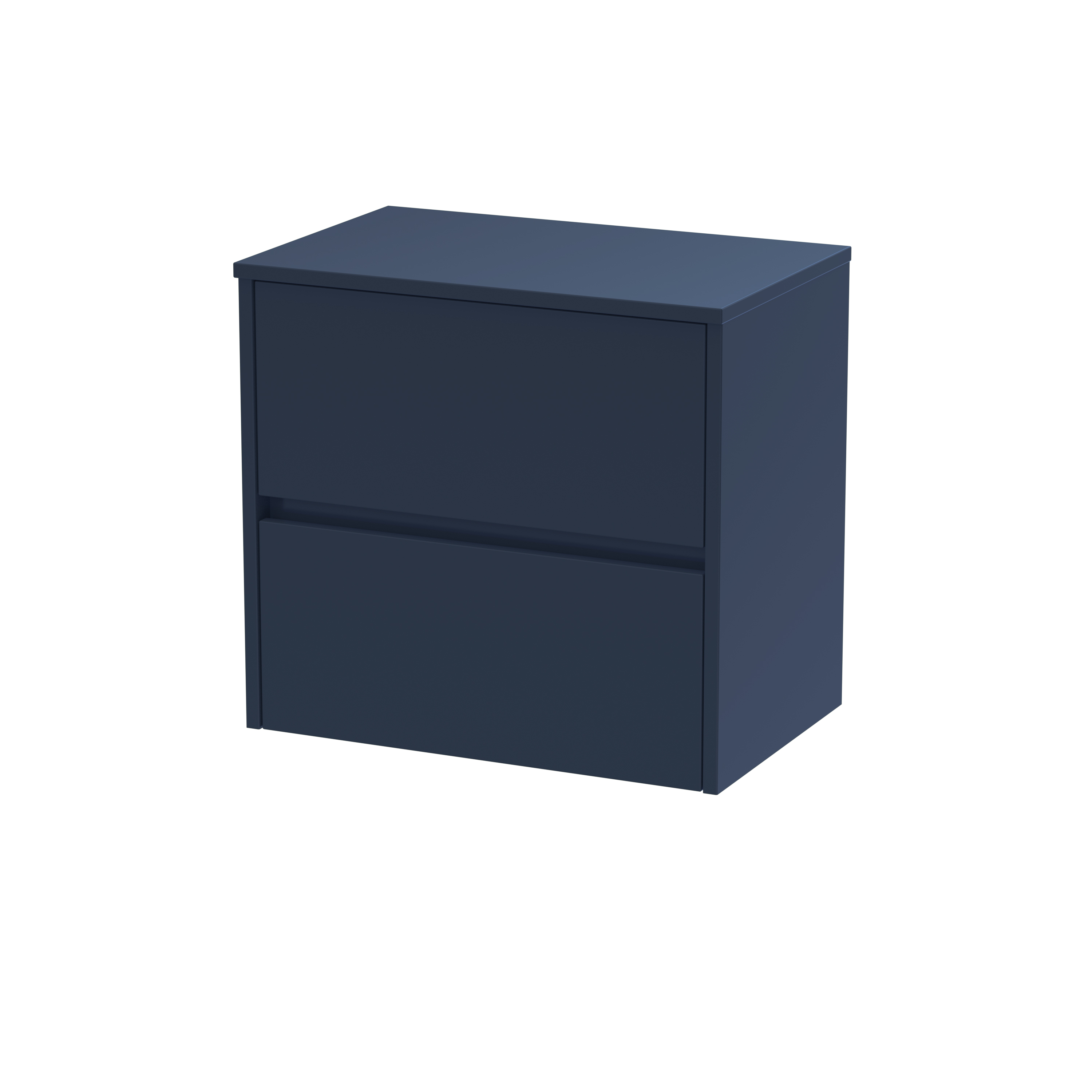 Nuie Havana Midnight Blue 600mm Wall Hung 2 Drawer Unit and Worktop HAV2904W