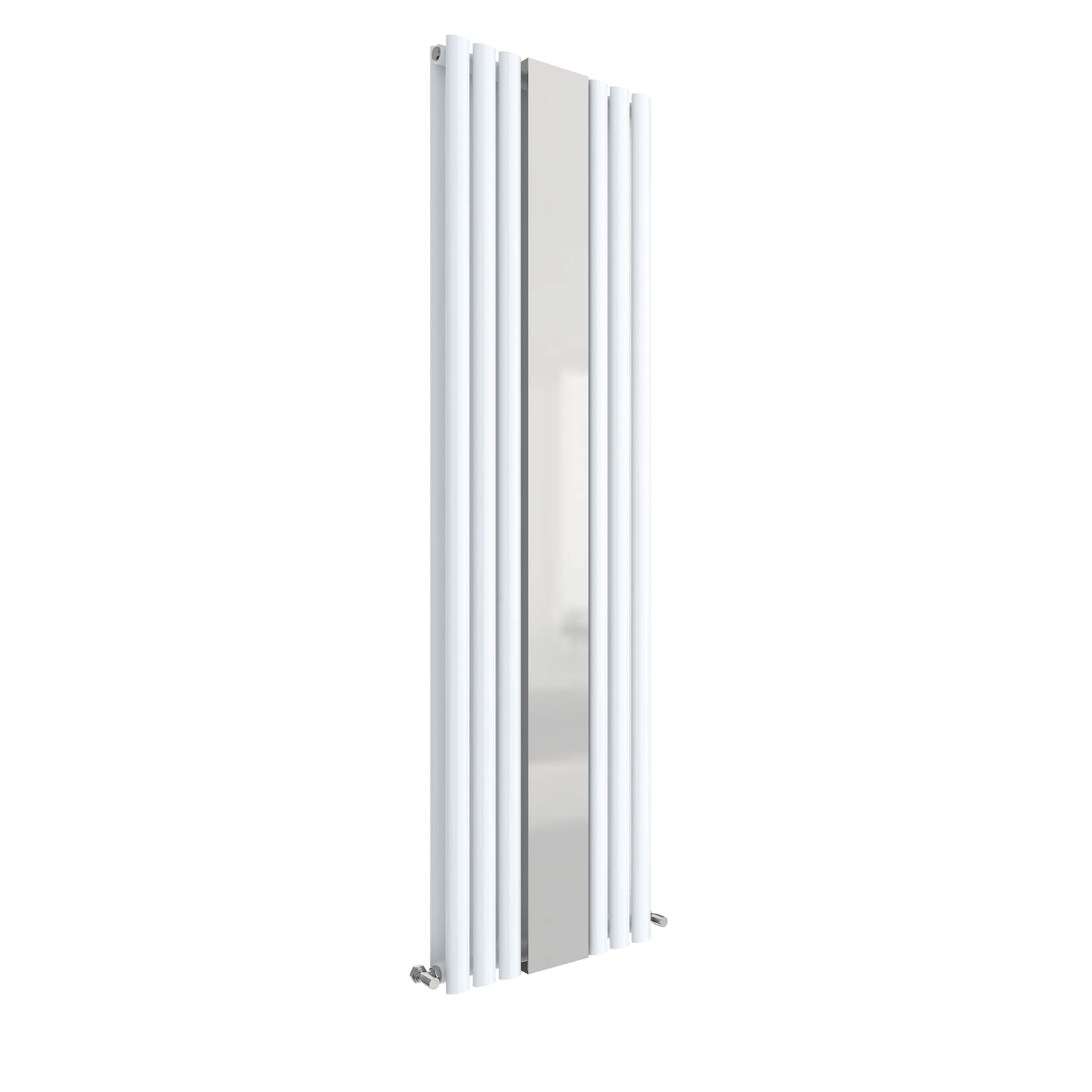Hudson Reed Nuie Revive White High Gloss Double Panel Radiator with Mirror 1800 x 499 HL331
