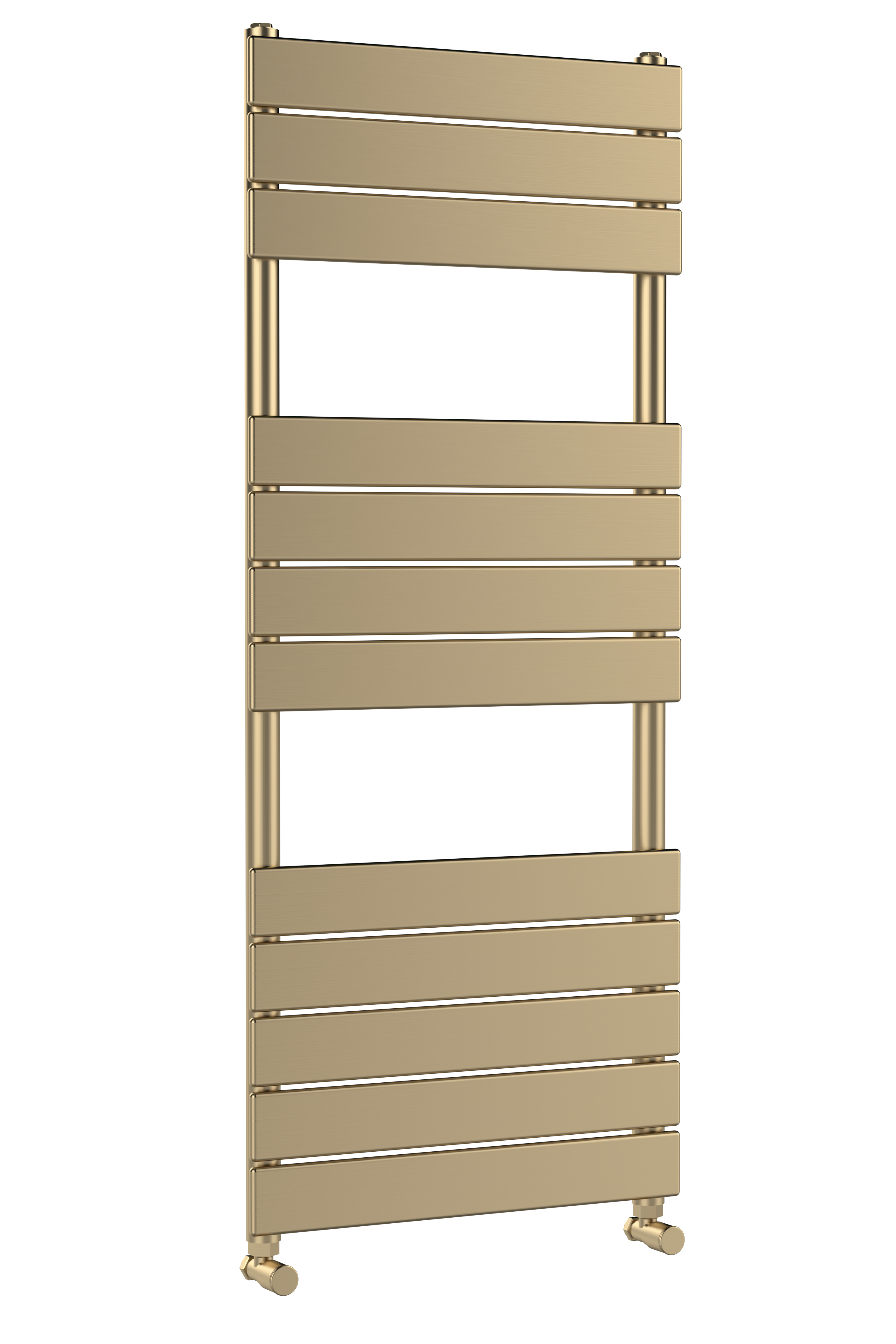 Hudson Reed Nuie Piazza Brushed Brass Square Flat Towel Radiator 1213x500 HL835