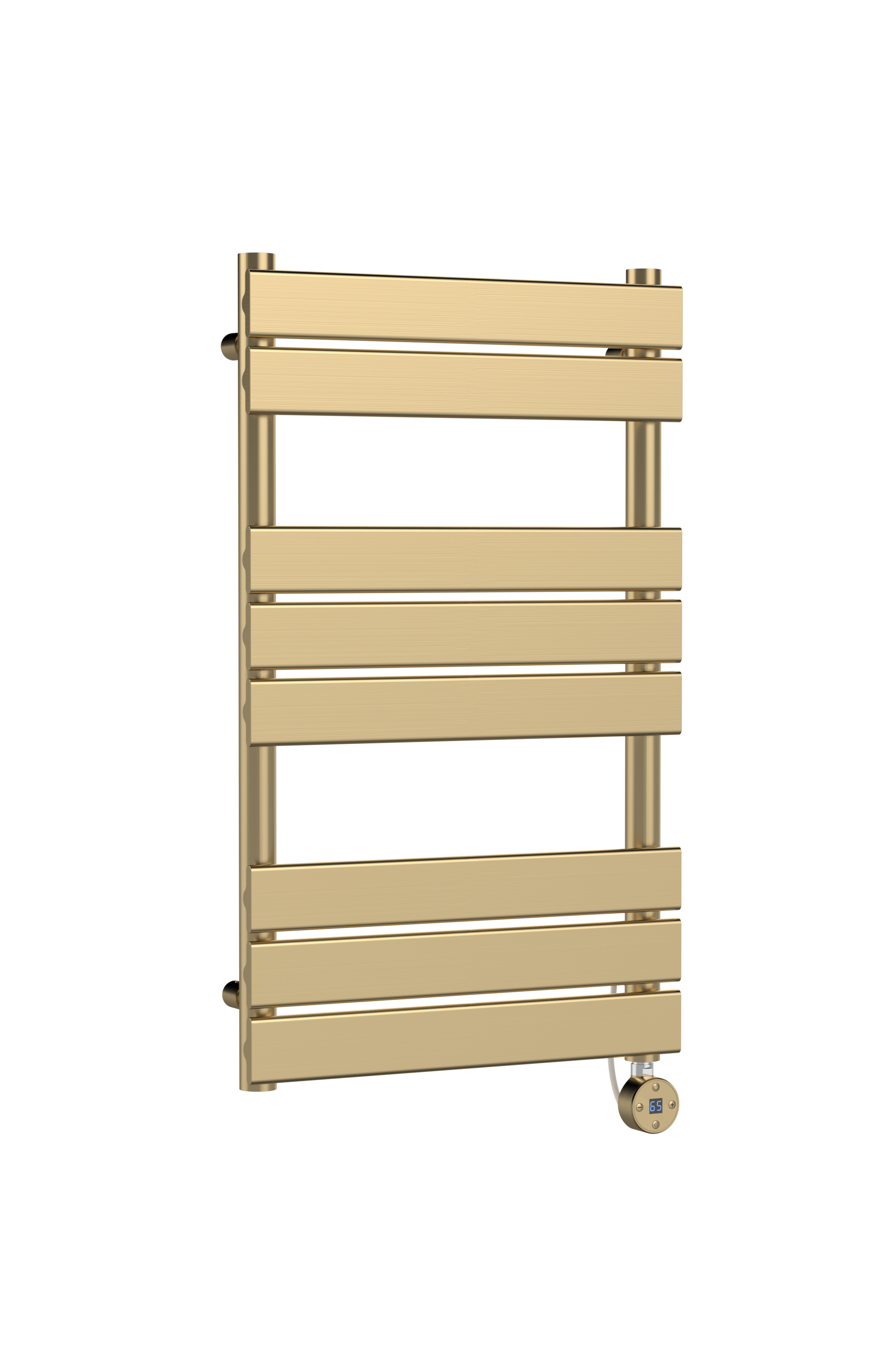 Hudson Reed Nuie Electric Flat Panel Towel Rail Brushed Brass Square Radiator 840x500 HL858