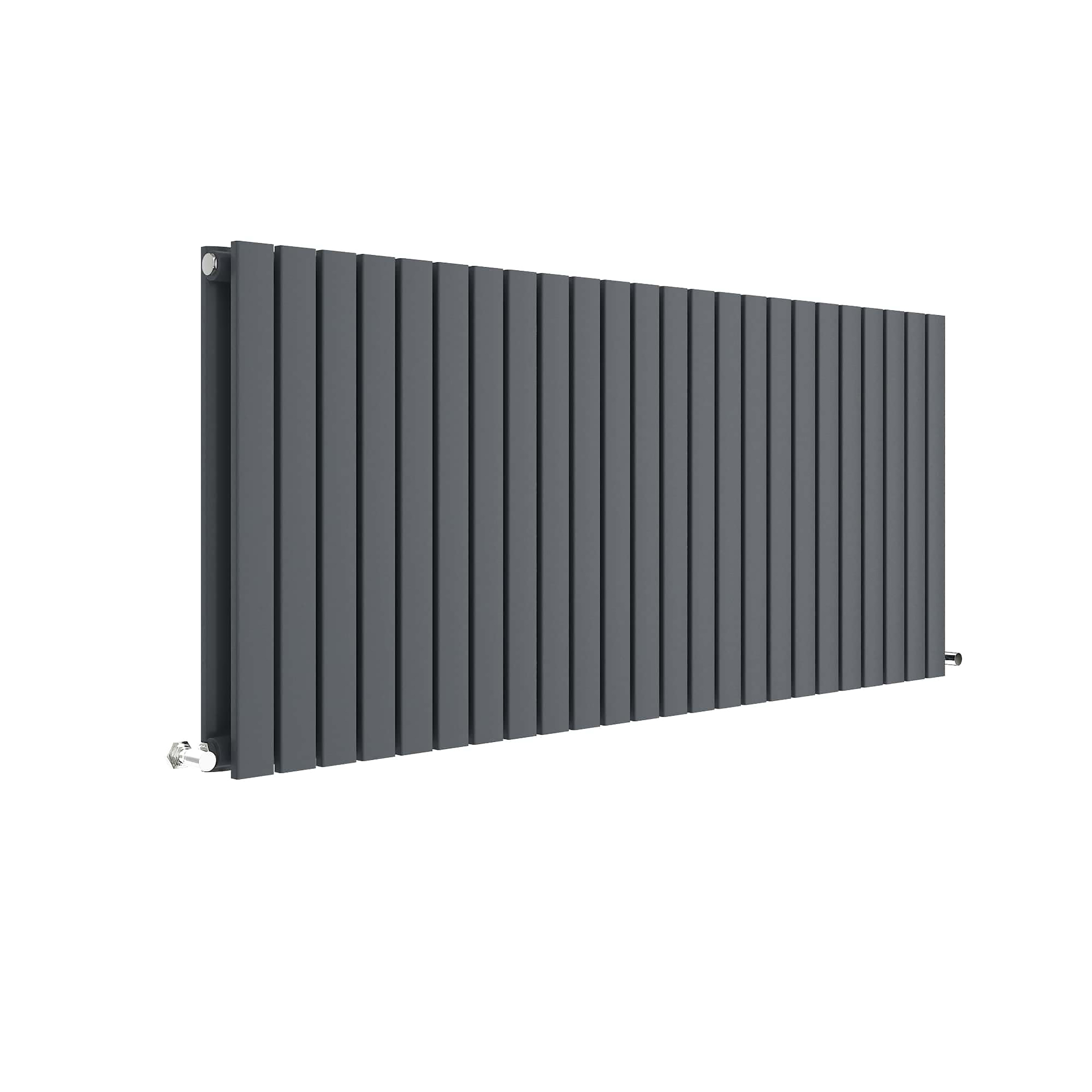 Hudson Reed Nuie Sloane Anthracite Horizontal Double Panel Radiator 600 x 1398 HLA59D