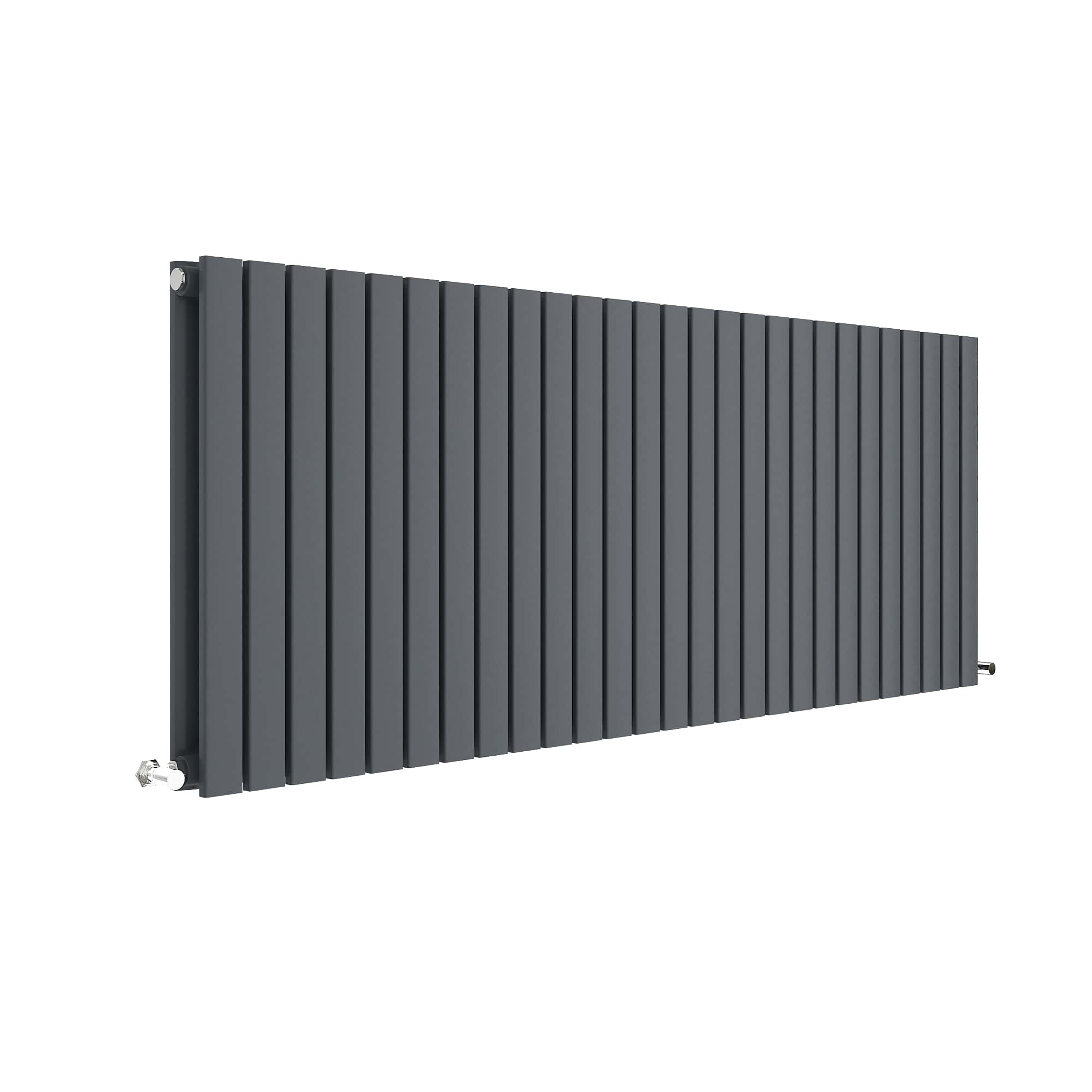 Hudson Reed Nuie Sloane Anthracite Horizontal Double Panel Radiator 600 x 1572 HLA60D