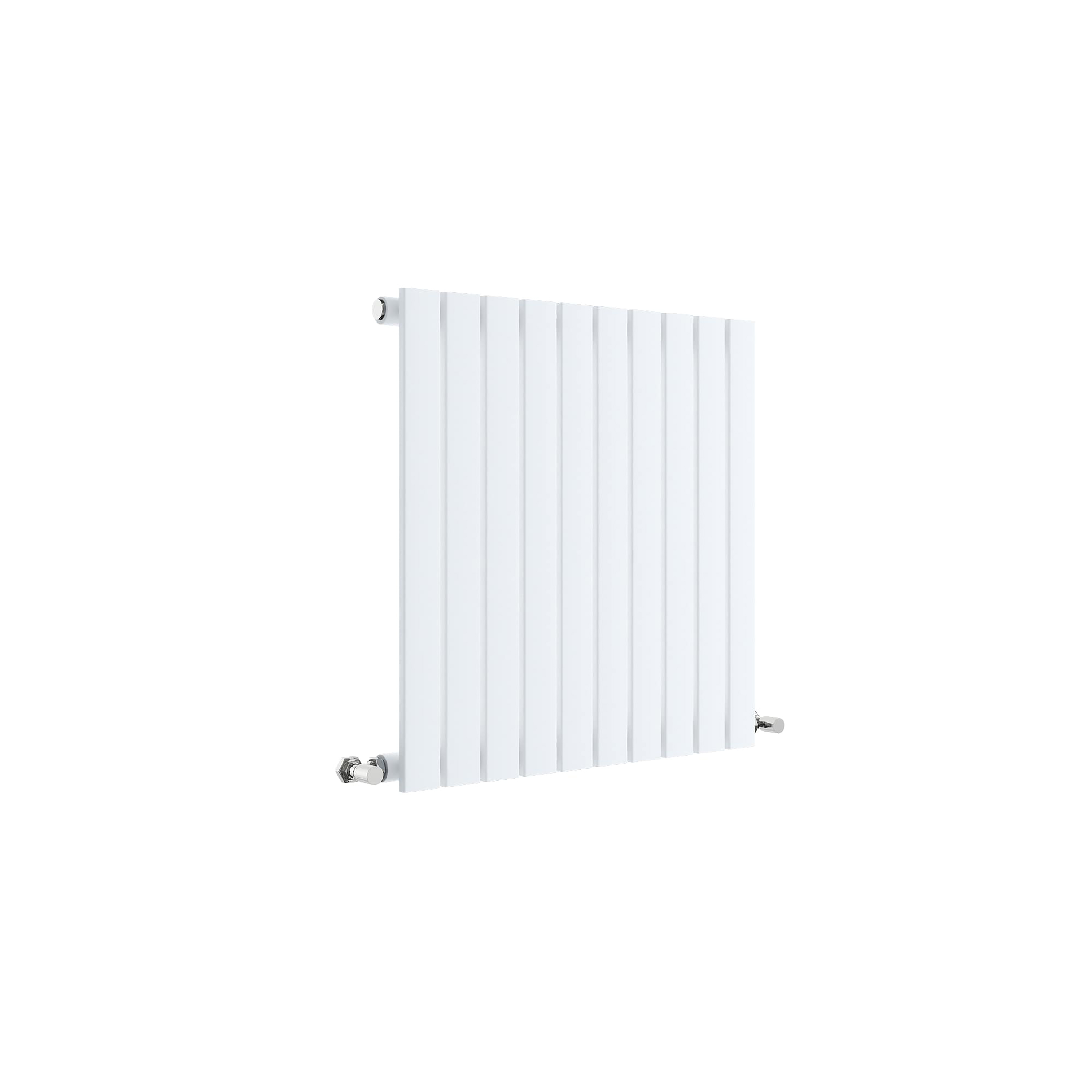 Hudson Reed Nuie Sloane Satin White Horizontal Single Panel Radiator 600 x 586 HLW55