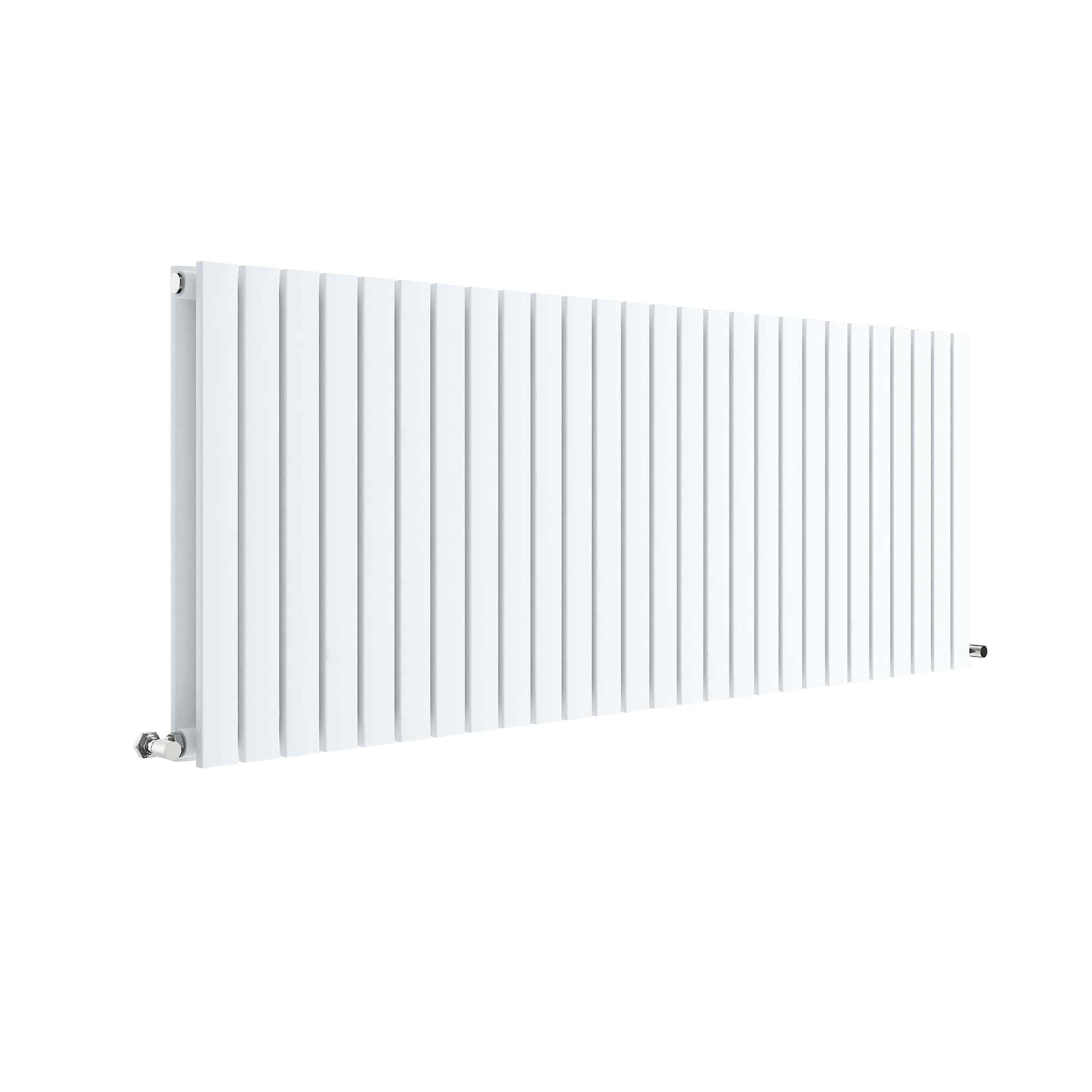 Hudson Reed Nuie Sloane Satin White Horizontal Double Panel Radiator 600 x 1572 HLW60D