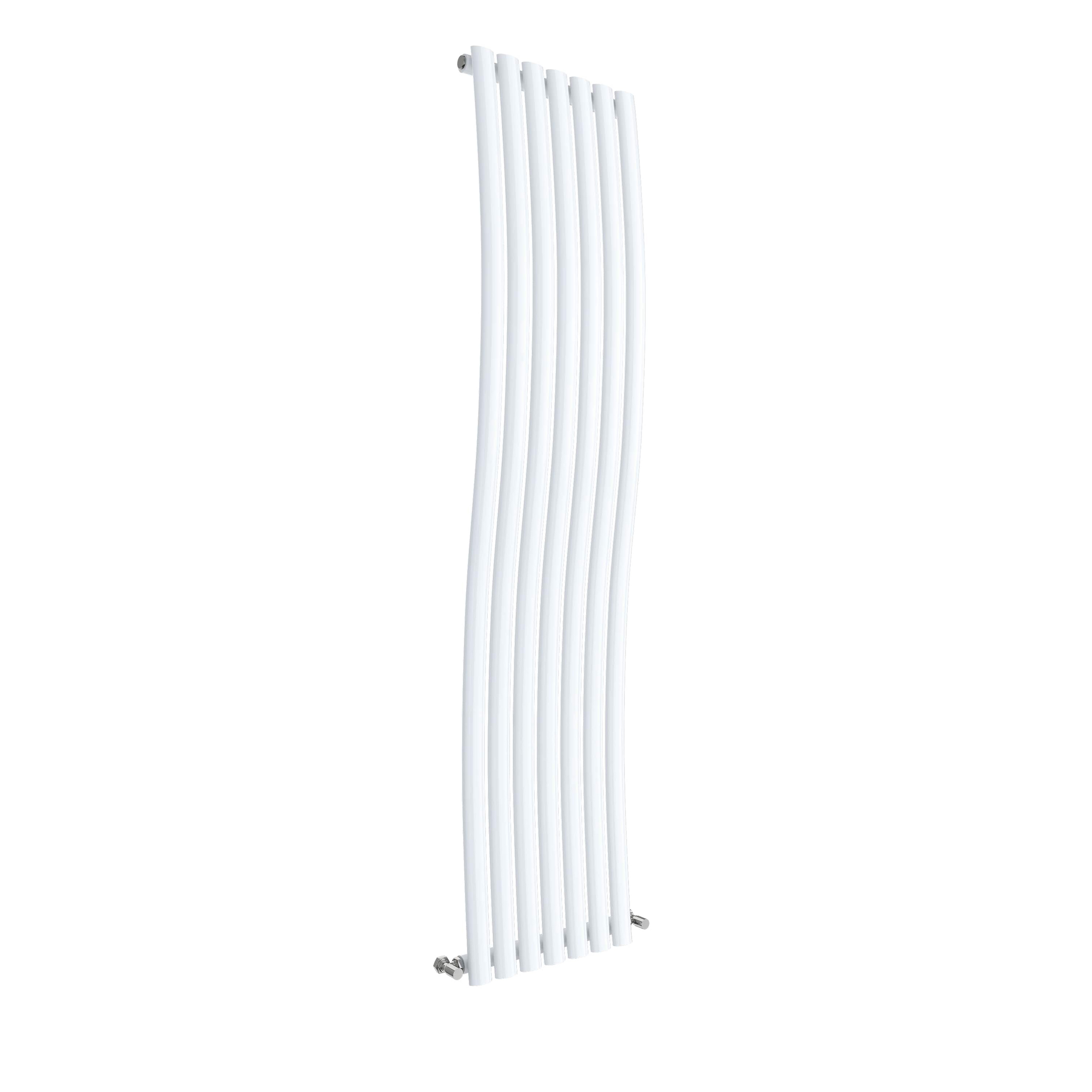 Hudson Reed Nuie Revive White High Gloss Wave Designer Radiator 1785 x 413 HLW95