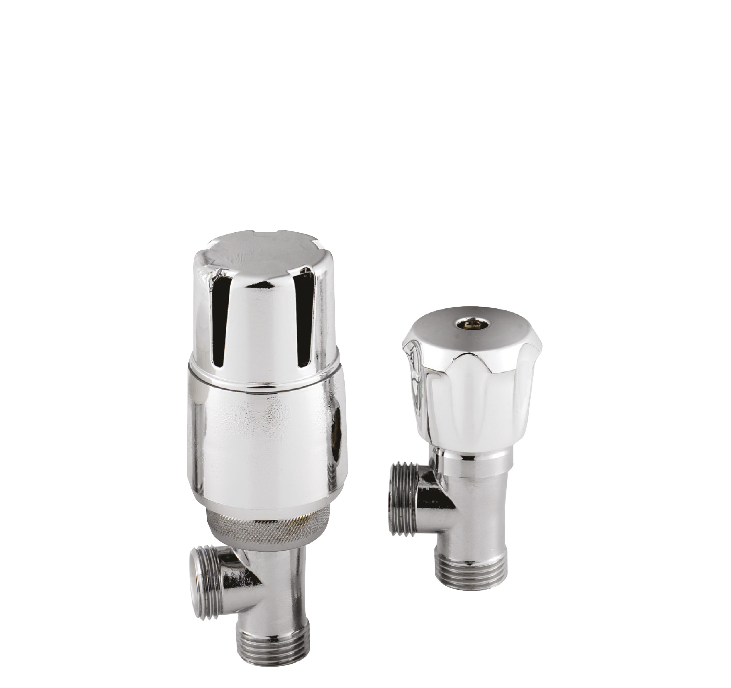 Hudson Reed Nuie Radiator Valves Chrome Angled Thermostatic Valve Pack HT326