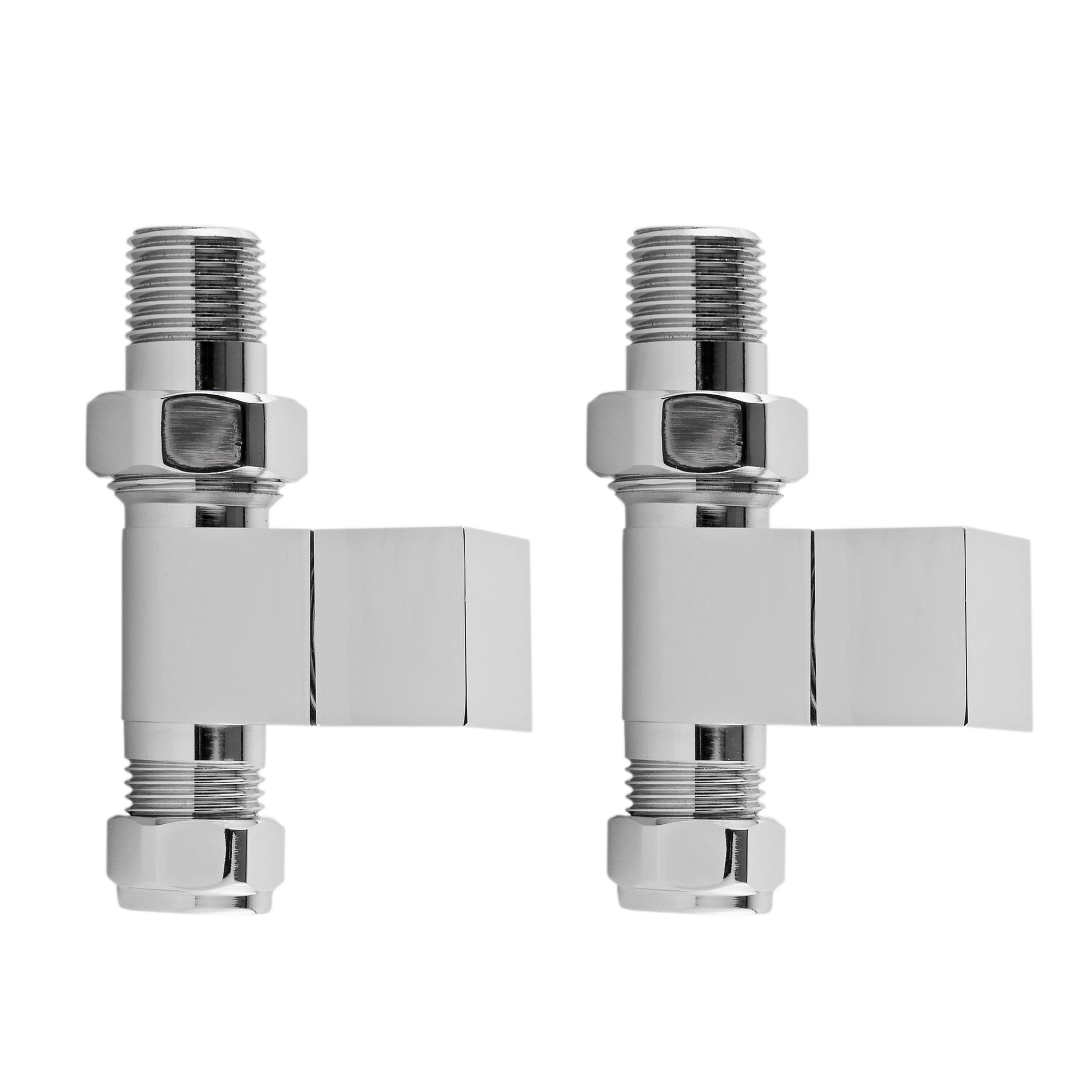 Hudson Reed Nuie Radiator Valves Chrome Straight Valve Pack pairs HT347