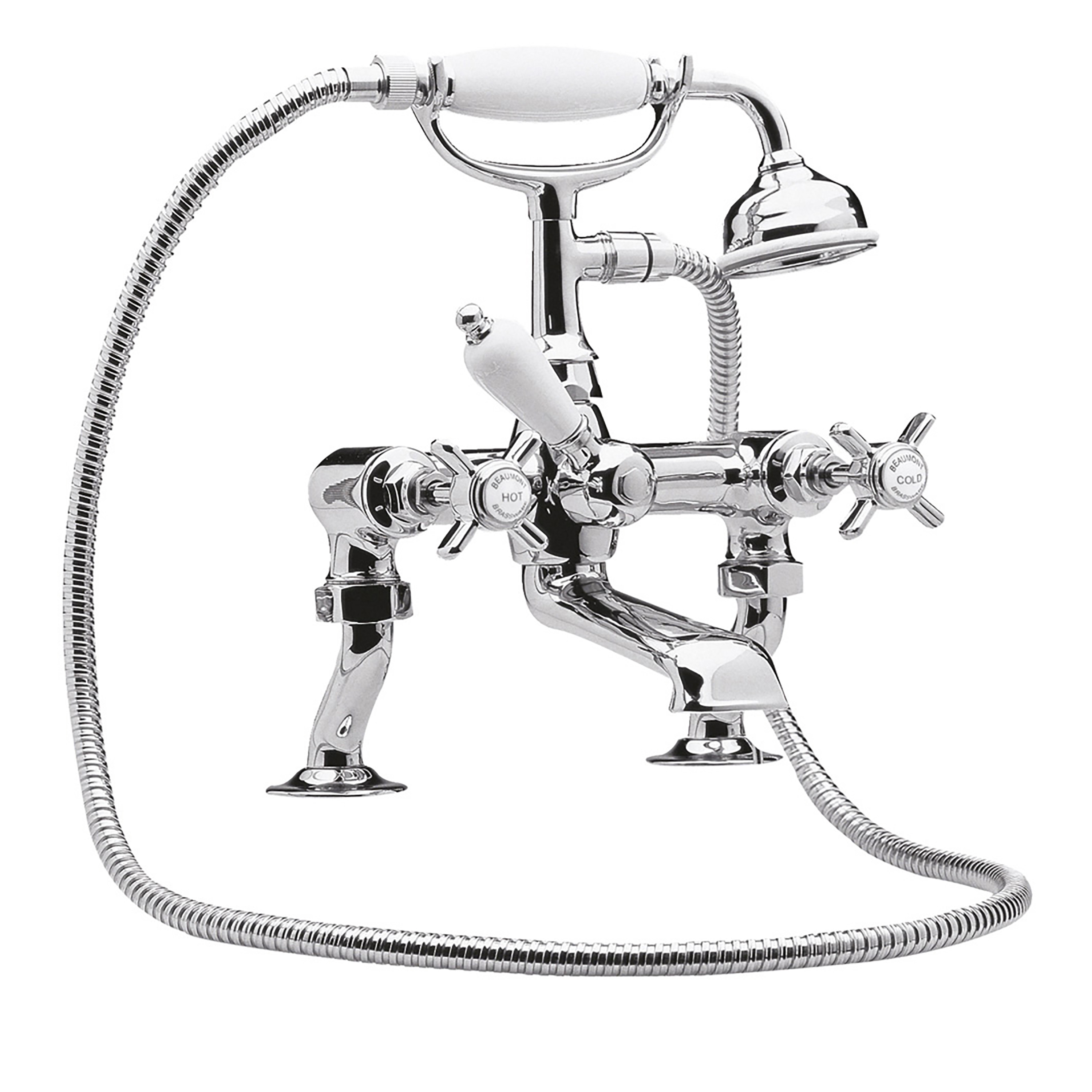 Nuie Beaumont Chrome Luxury Cranked Bath Shower Mixer I303X