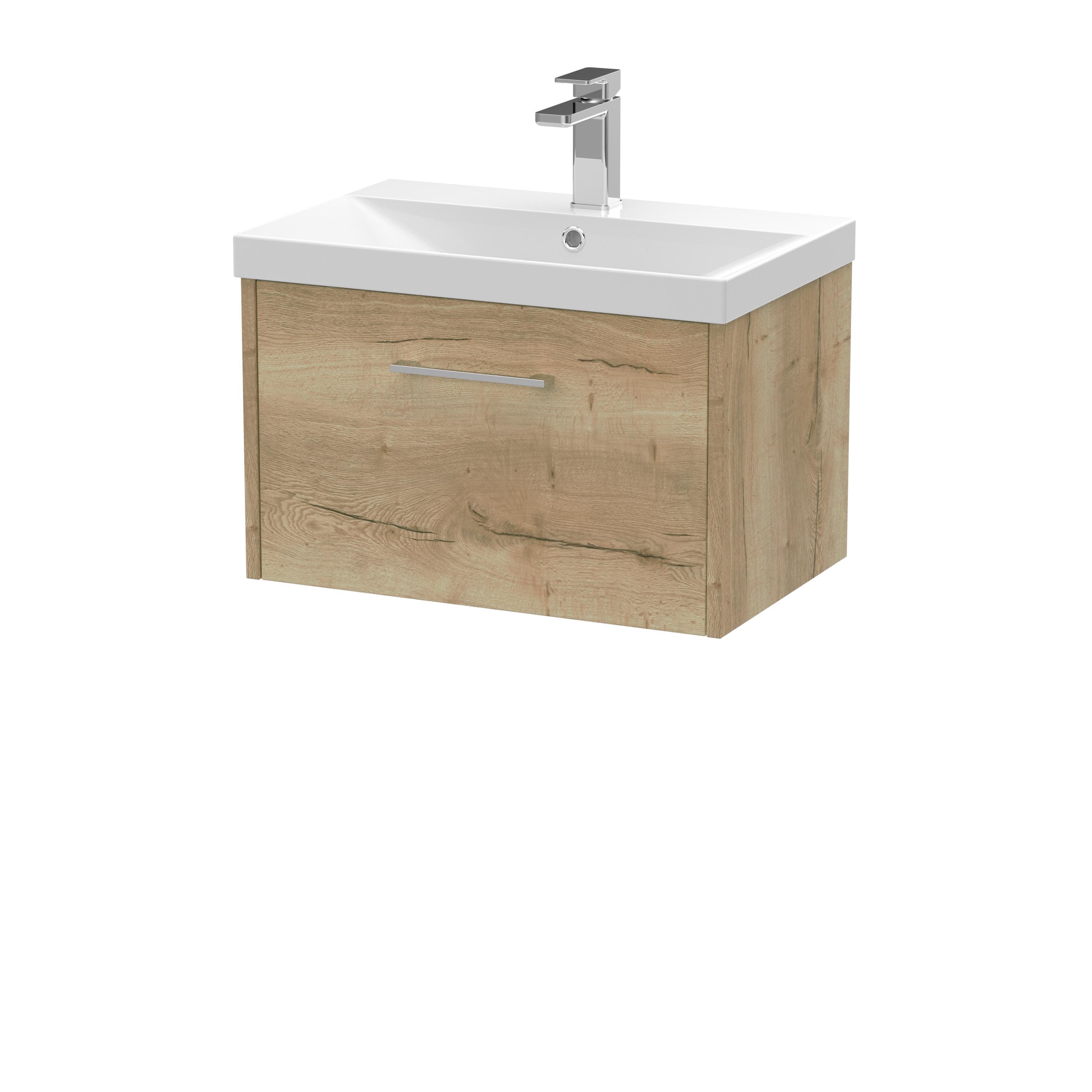 Hudson Reed Juno Autumn Oak 600mm Wall Hung Vanity Unit and Thin Edge Basin JNU1822D