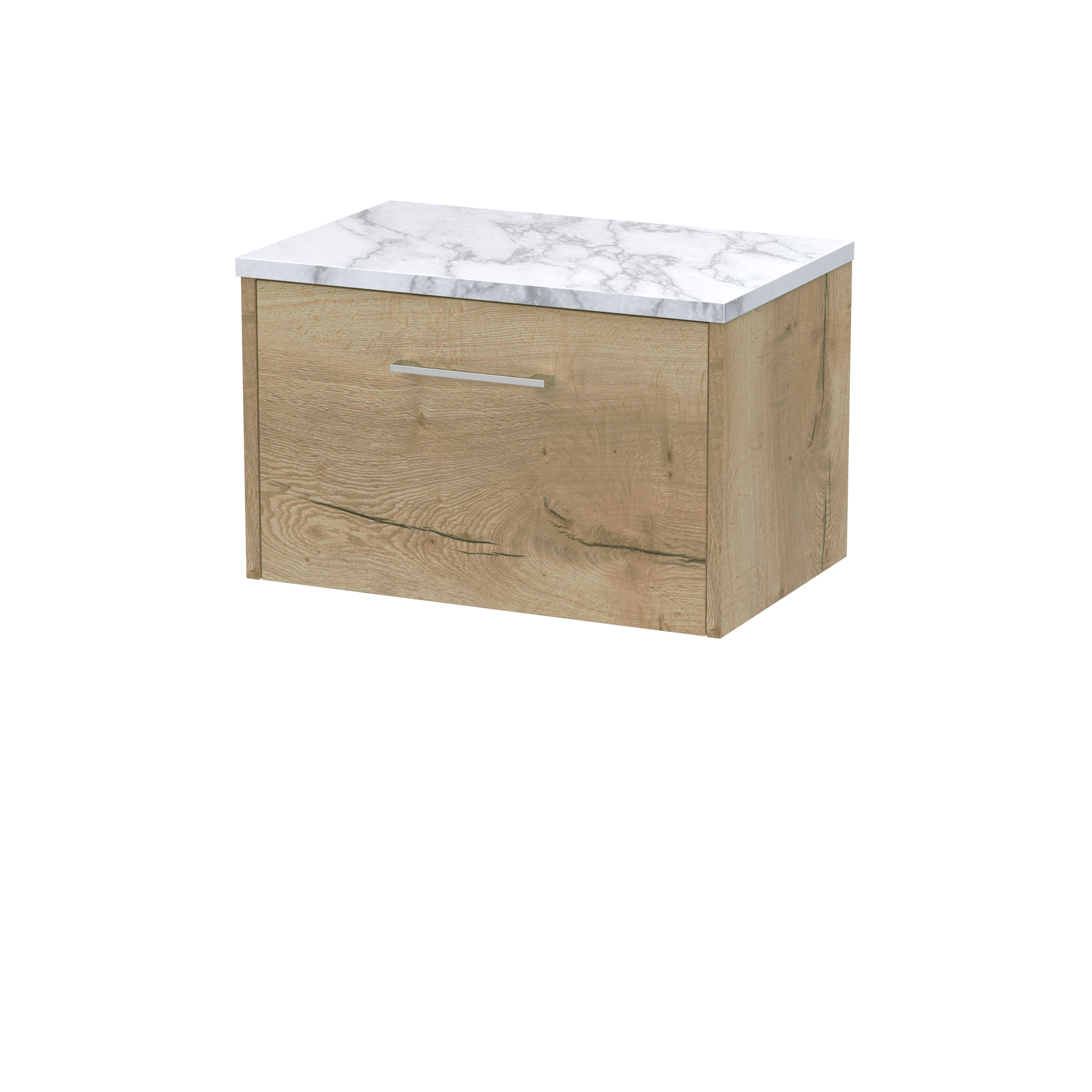 Hudson Reed Juno Autumn Oak 600 Wall Hung Vanity Unit and Laminate Worktop JNU1822LCM