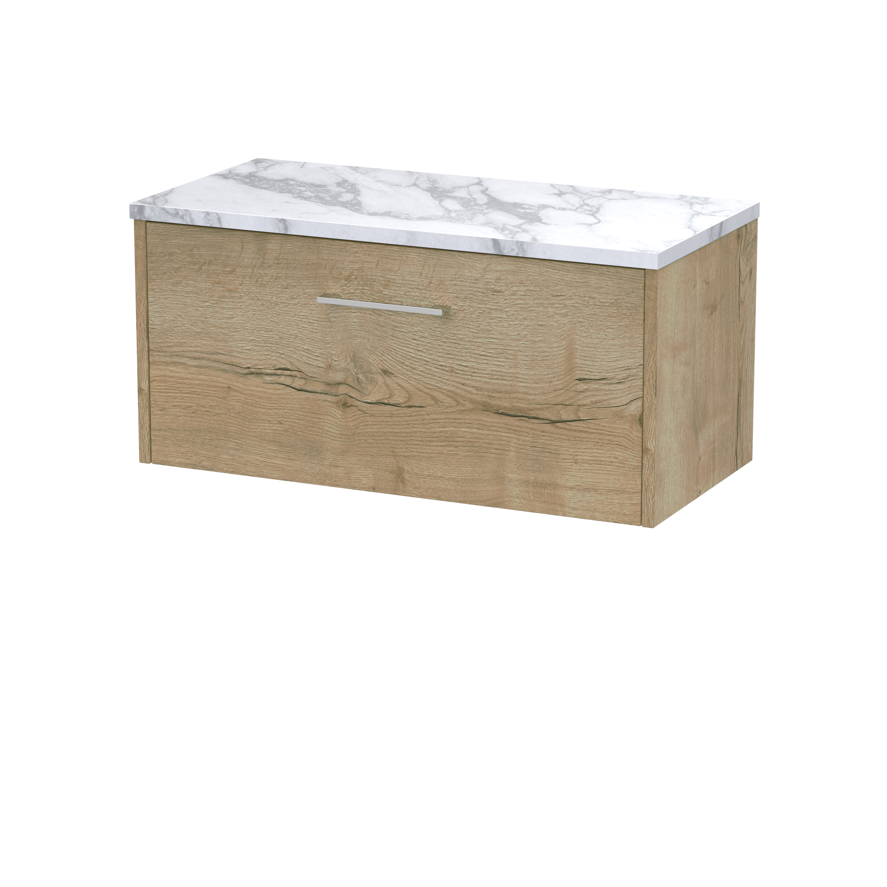 Hudson Reed Juno Autumn Oak 800 Wall Hung Vanity Unit and Laminate Worktop JNU1825LCM