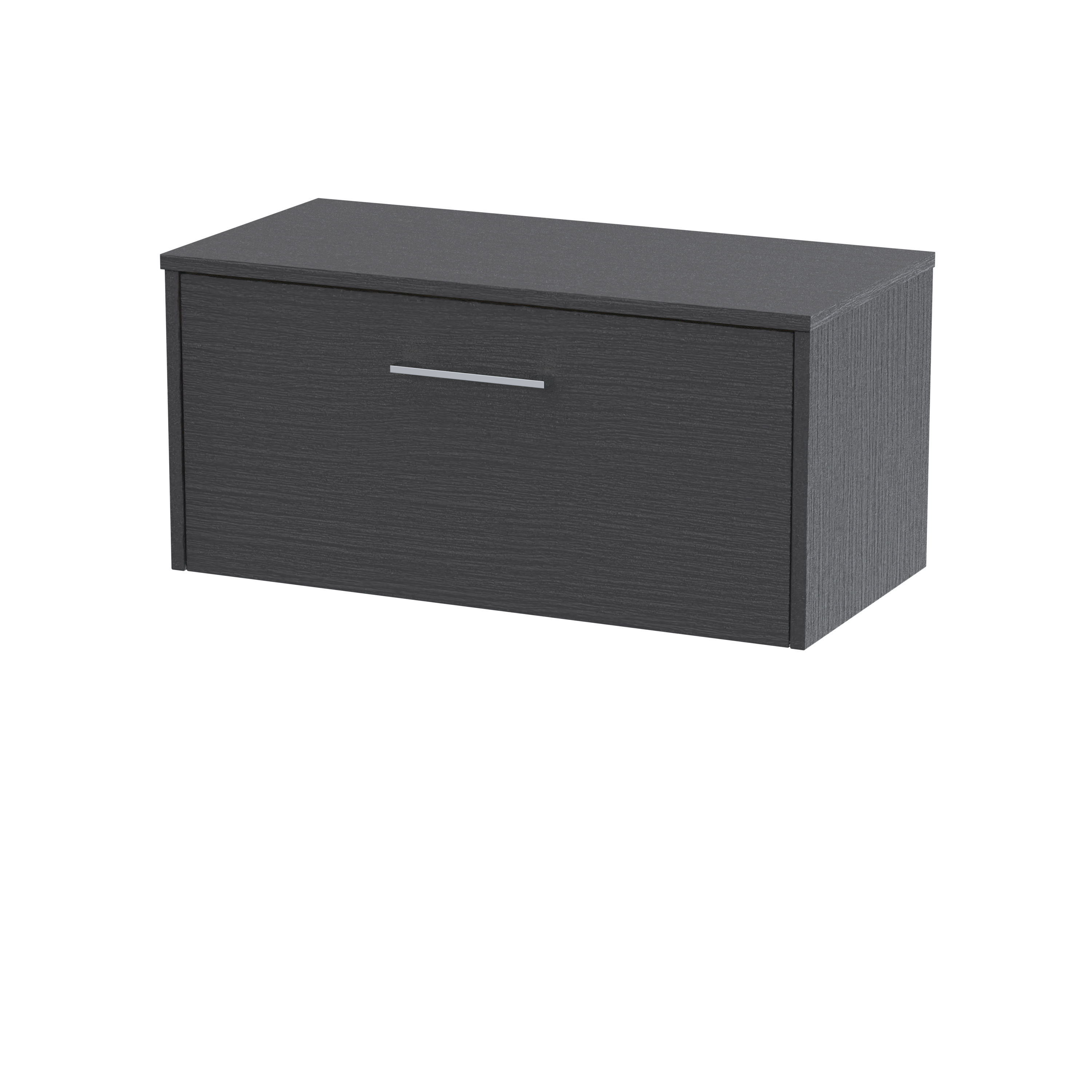 Hudson Reed Juno Graphite Grey Woodgrain 800mm Wall Hung Vanity Unit and Worktop JNU2225W