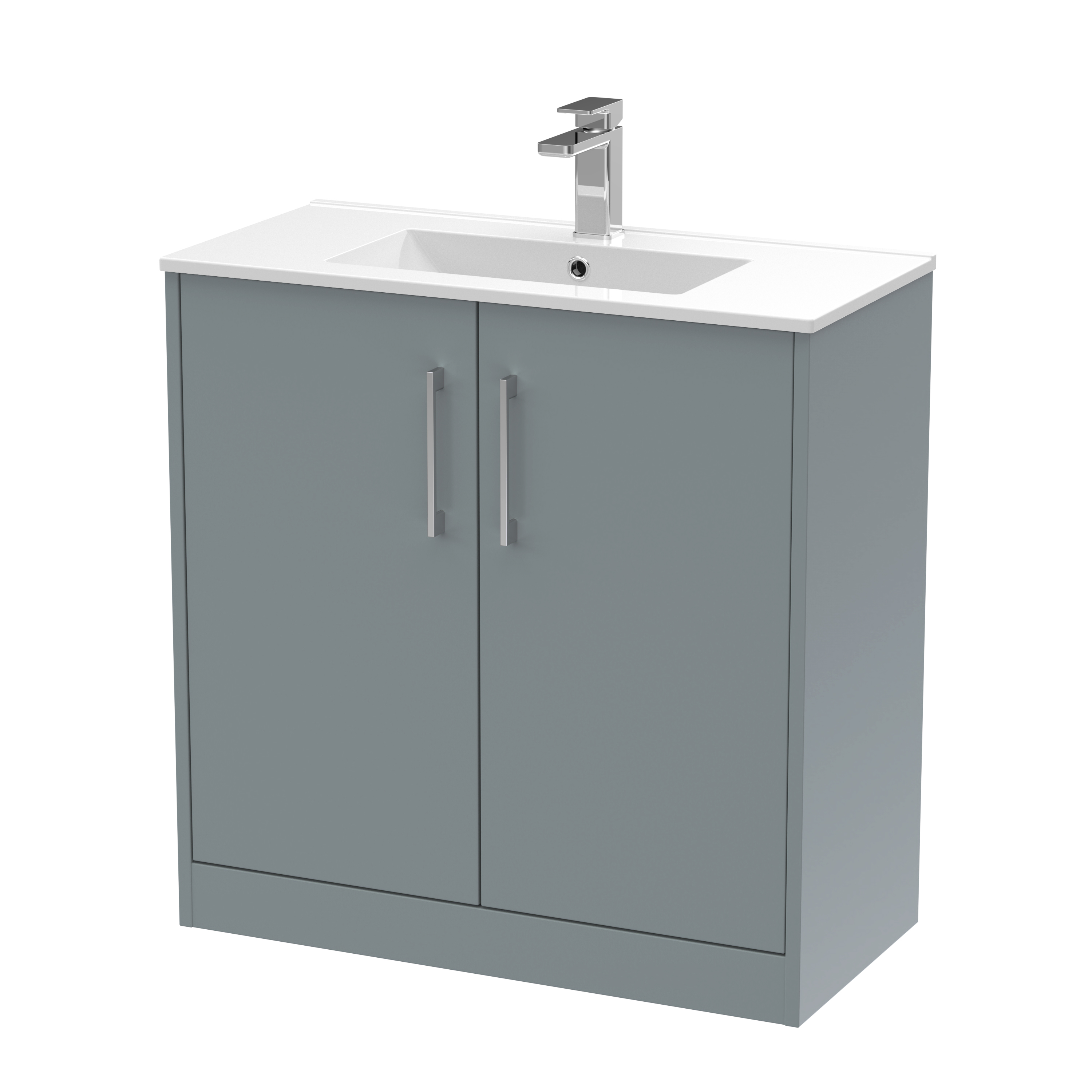 Hudson Reed Juno Coastal Grey 800mm Floor Standing 2 Door Vanity Unit and Basin JNU2305B