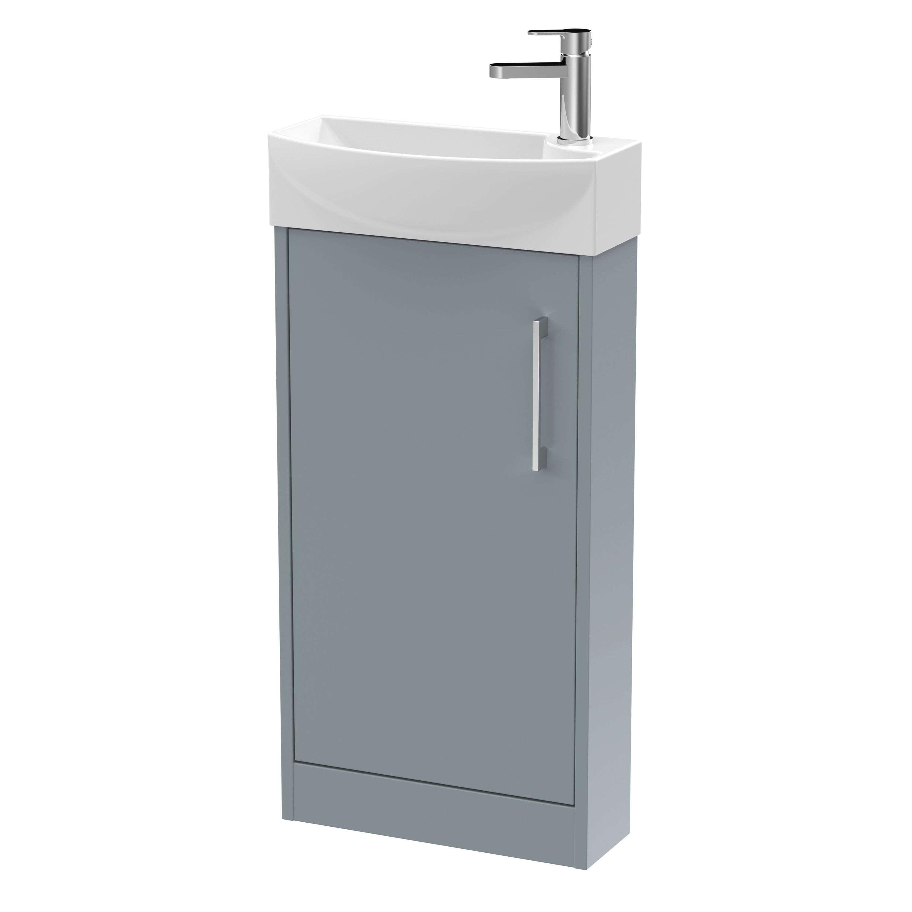 Hudson Reed Juno Compact Coastal Grey 440mm Floor Standing 1 Door Unit and 1TH Basin LH JNU2321L