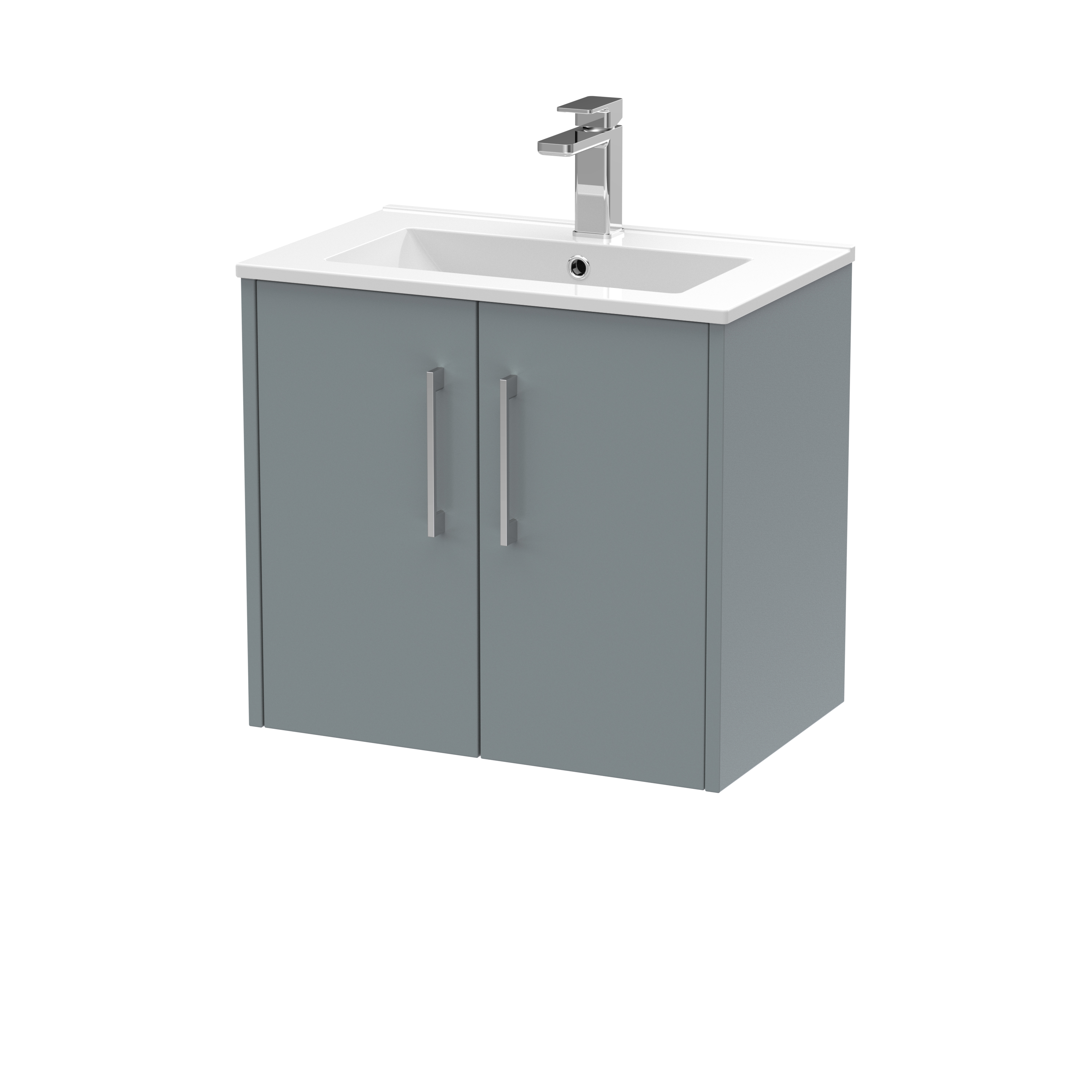 Hudson Reed Juno Coastal Grey 600mm Wall Hung 2 Door Vanity Unit and Basin JNU2323B
