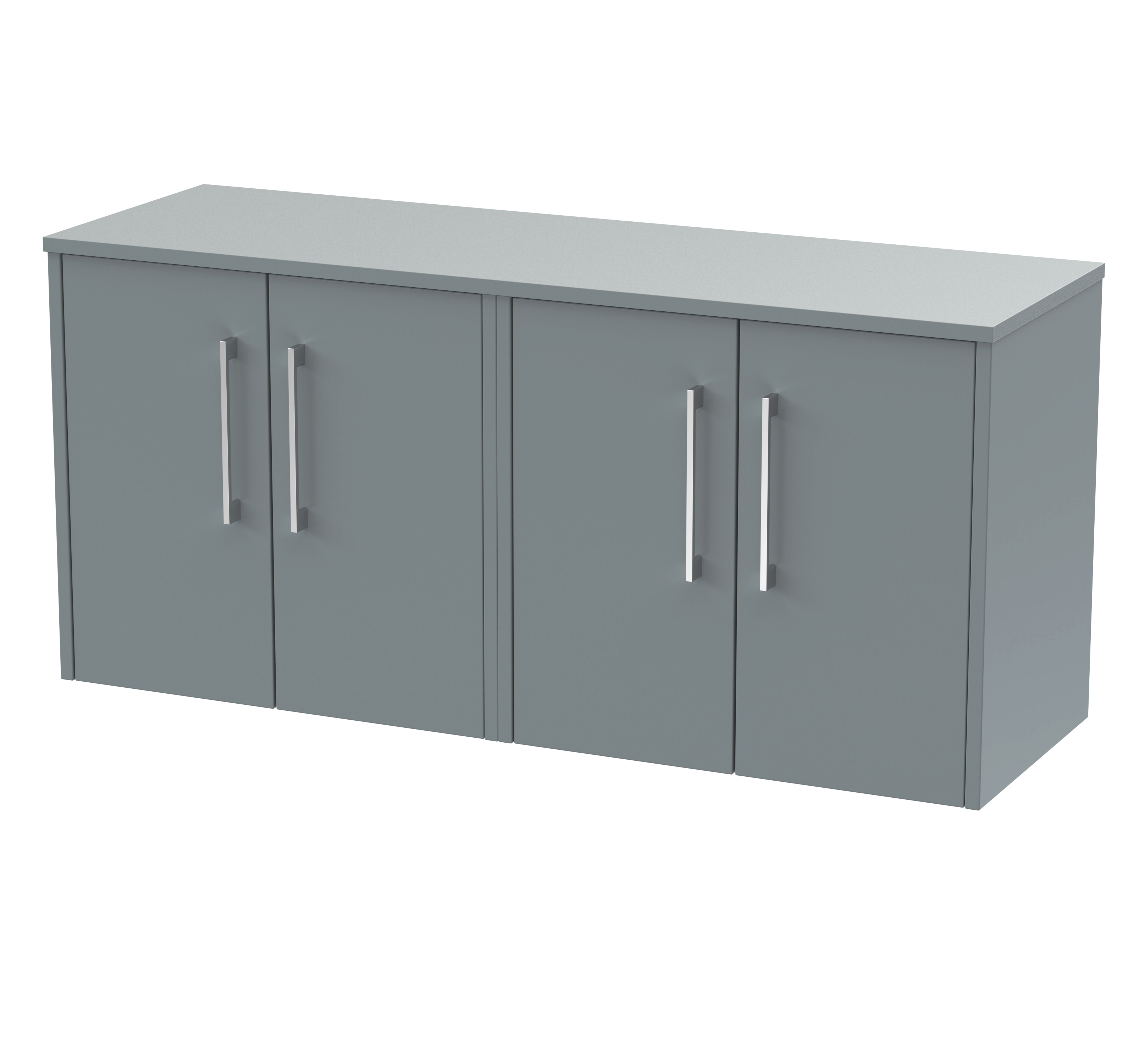 Hudson Reed Juno Coastal Grey 1200mm Wall Hung 4 Door Vanity Unit and Worktop JNU2323W2