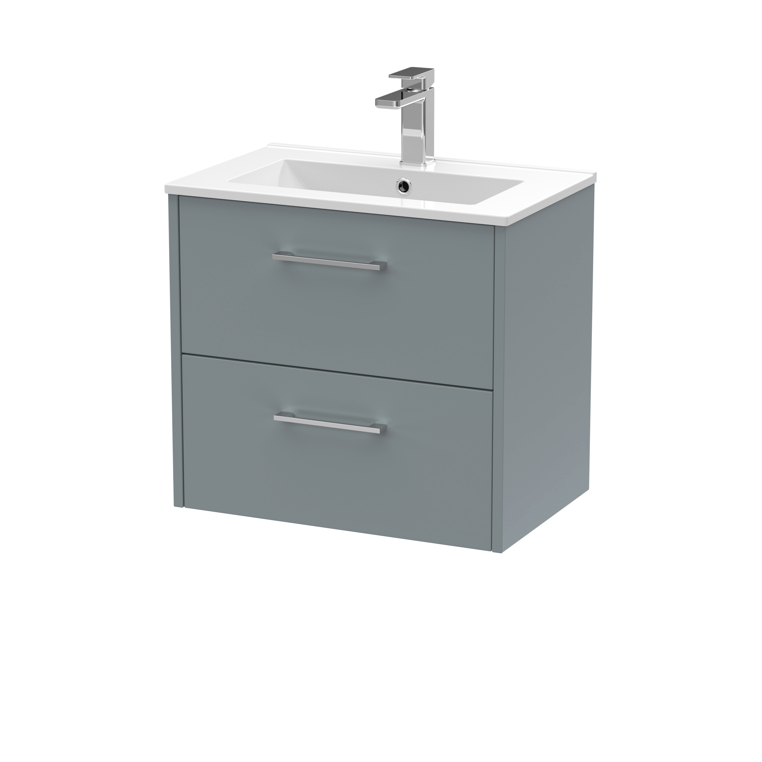 Hudson Reed Juno Coastal Grey 600mm Wall Hung 2 Drawer Vanity Unit and Basin JNU2324B