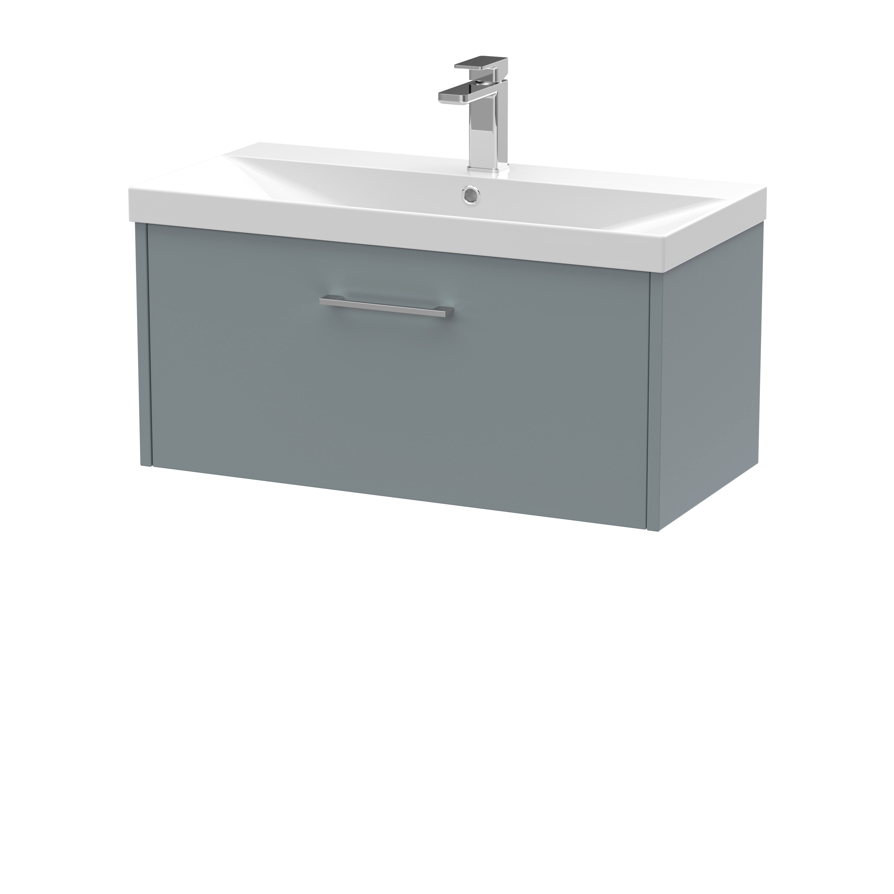 Hudson Reed Juno Coastal Grey 800mm Wall Hung Vanity Unit and Thin Edge Basin JNU2325D