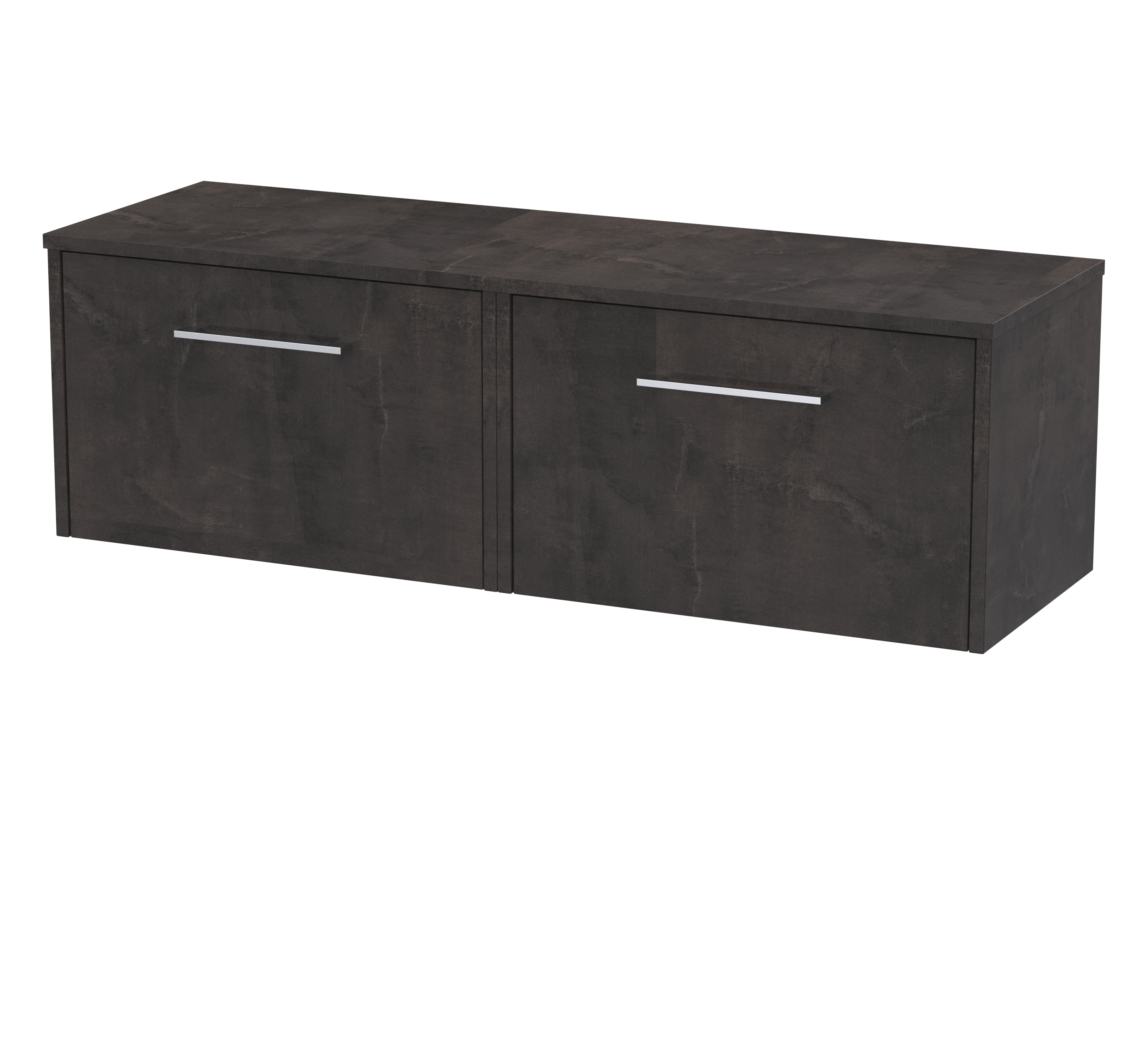 Hudson Reed Juno Metallic Slate 1200mm Wall Hung 2 Drawer Vanity Unit and Worktop JNU2622W2