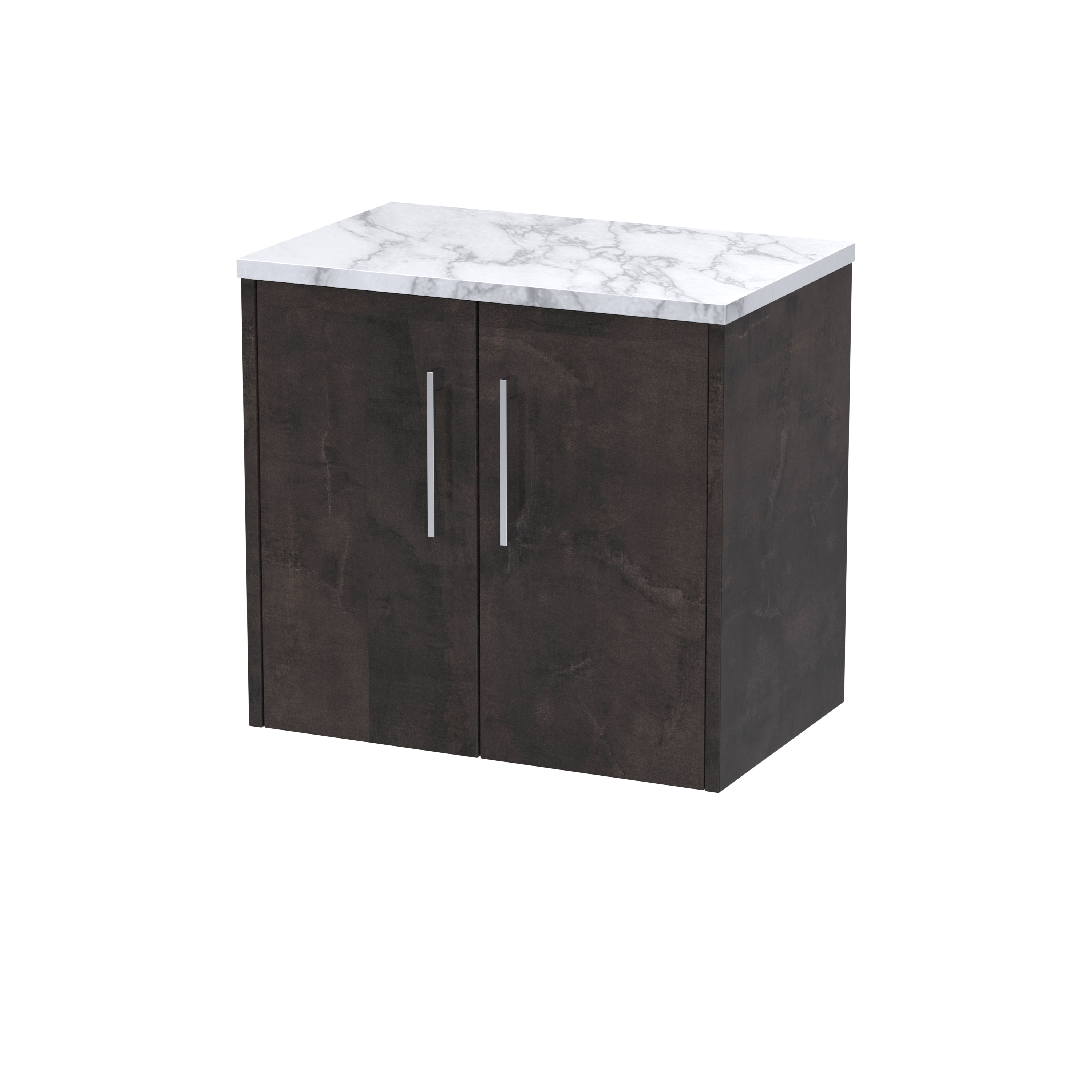 Hudson Reed Juno Metallic Slate 600 Wall Hung 2 Door Vanity Unit and Laminate Worktop JNU2623LCM