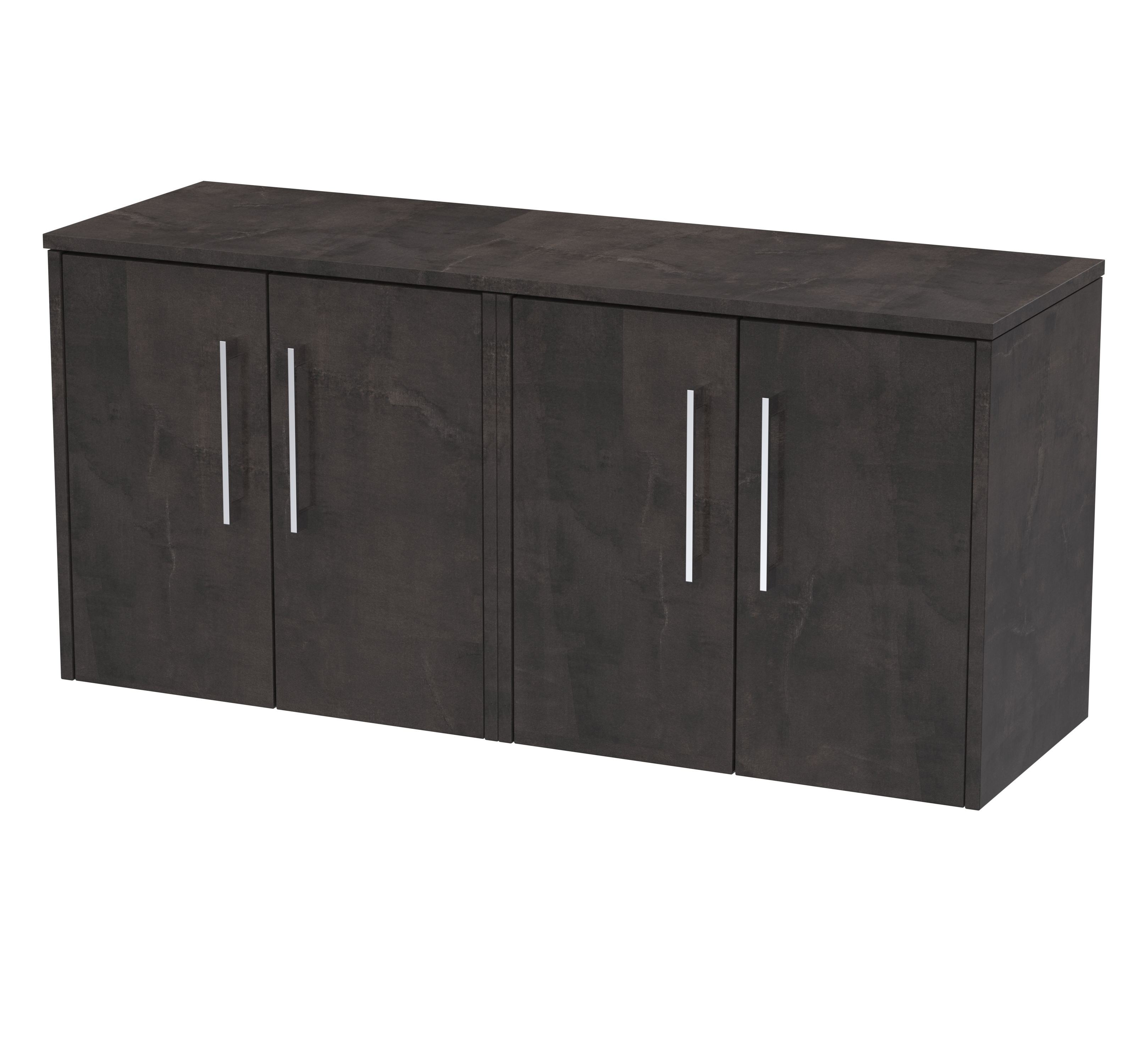 Hudson Reed Juno Metallic Slate 1200mm Wall Hung 4 Door Vanity Unit and Worktop JNU2623W2