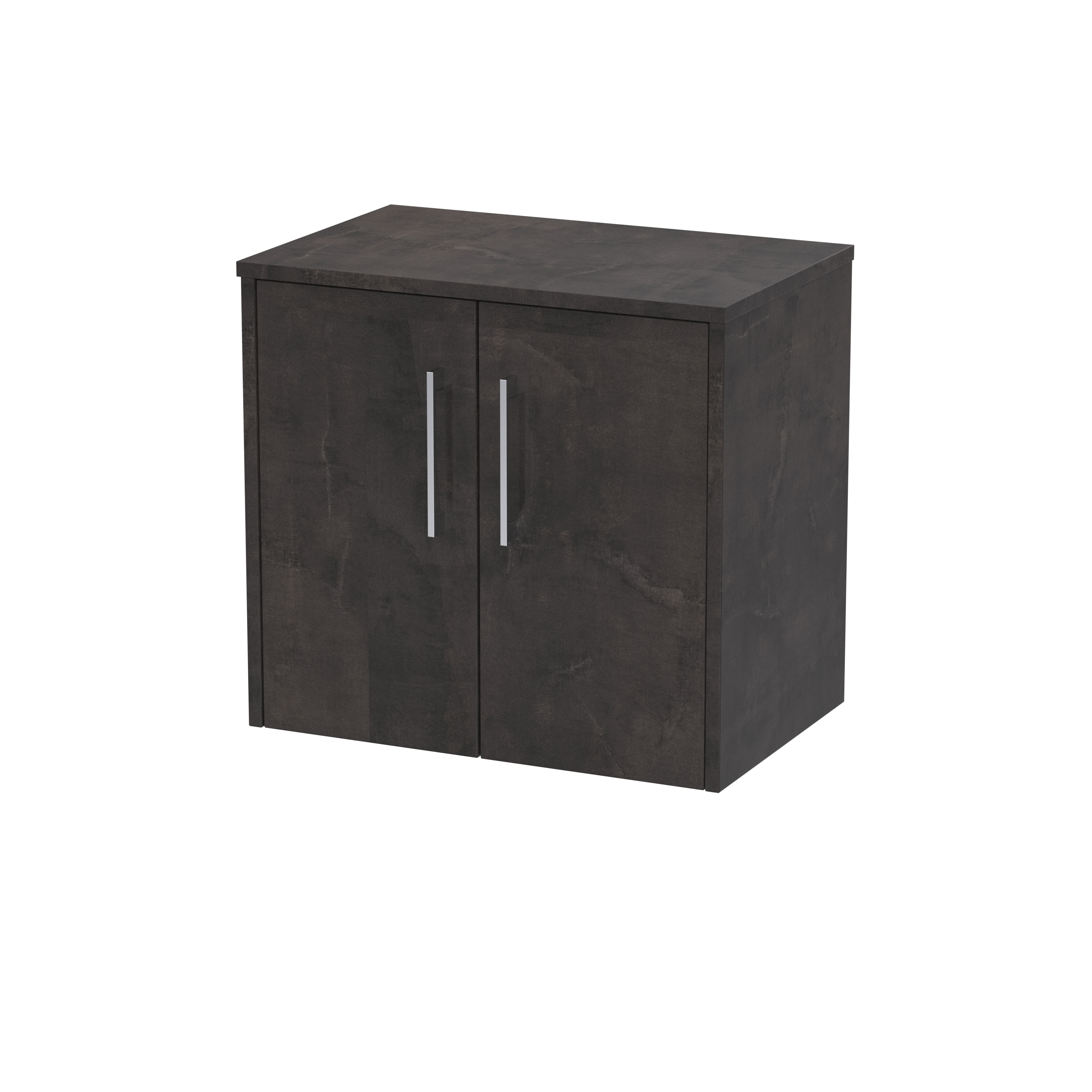 Hudson Reed Juno Metallic Slate 600mm Wall Hung 2 Door Vanity Unit and Worktop JNU2623W
