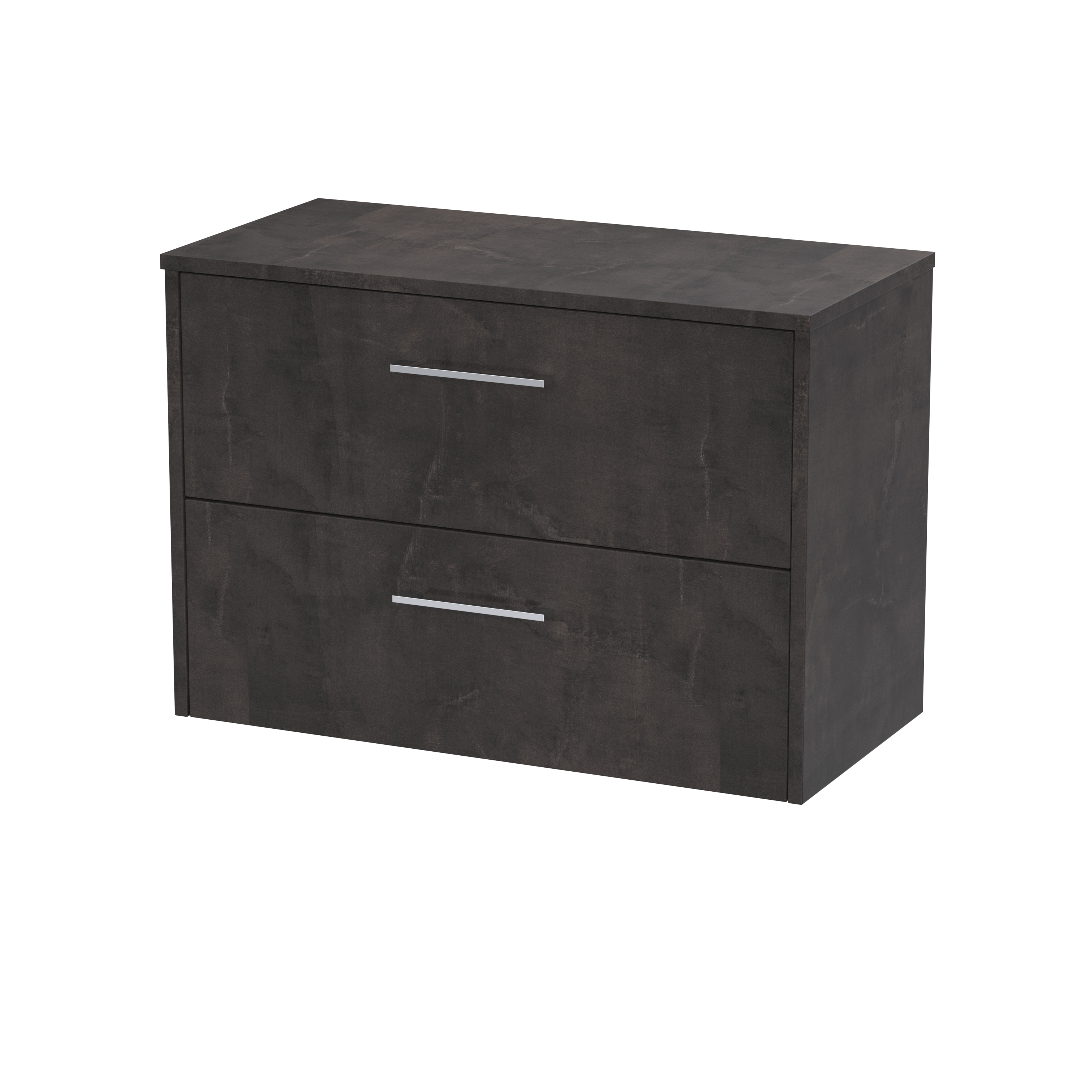 Hudson Reed Juno Metallic Slate 800mm Wall Hung 2 Drawer Vanity Unit and Worktop JNU2626W