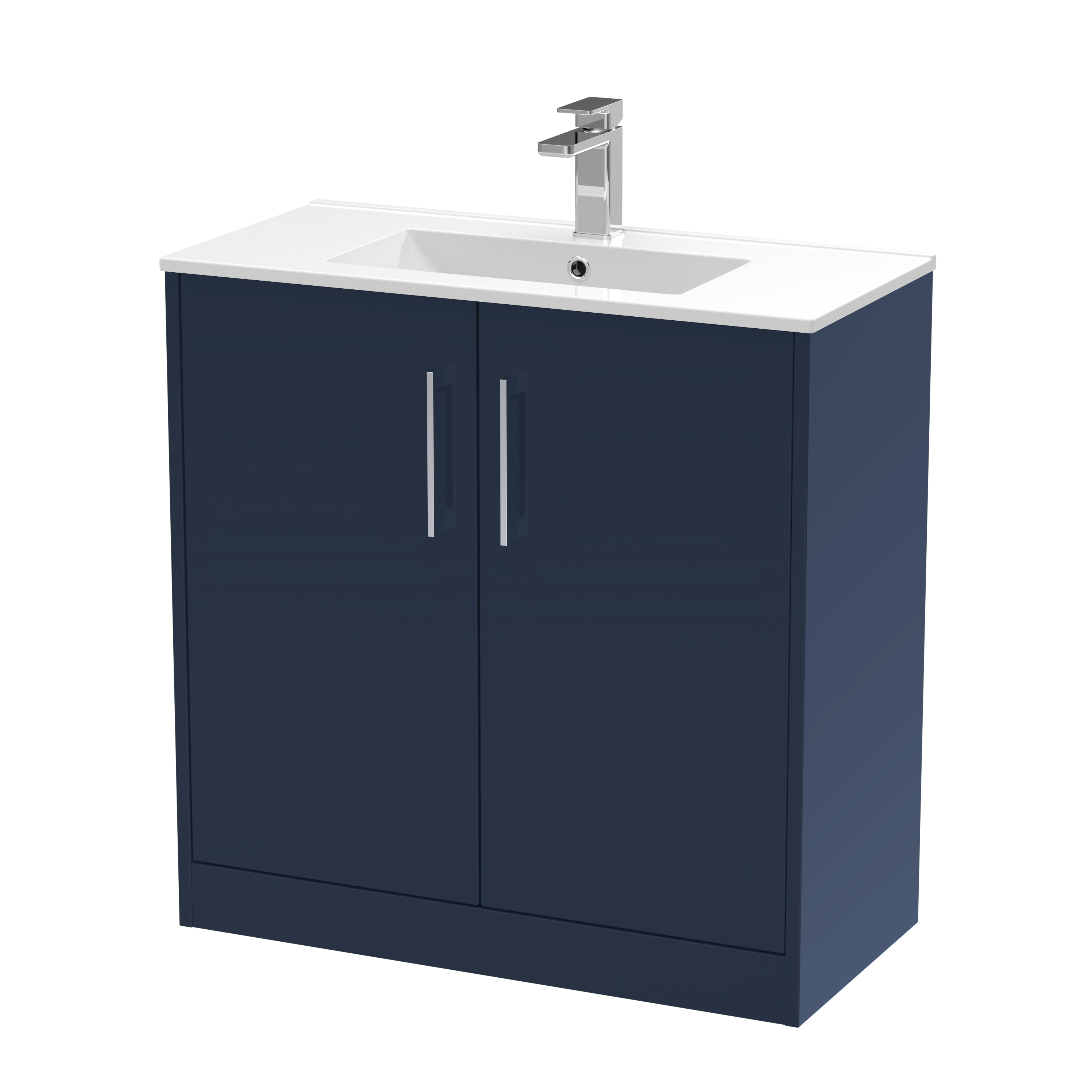Hudson Reed Juno Midnight Blue 800mm Floor Standing 2 Door Vanity Unit and Minimalist Basin JNU2905B