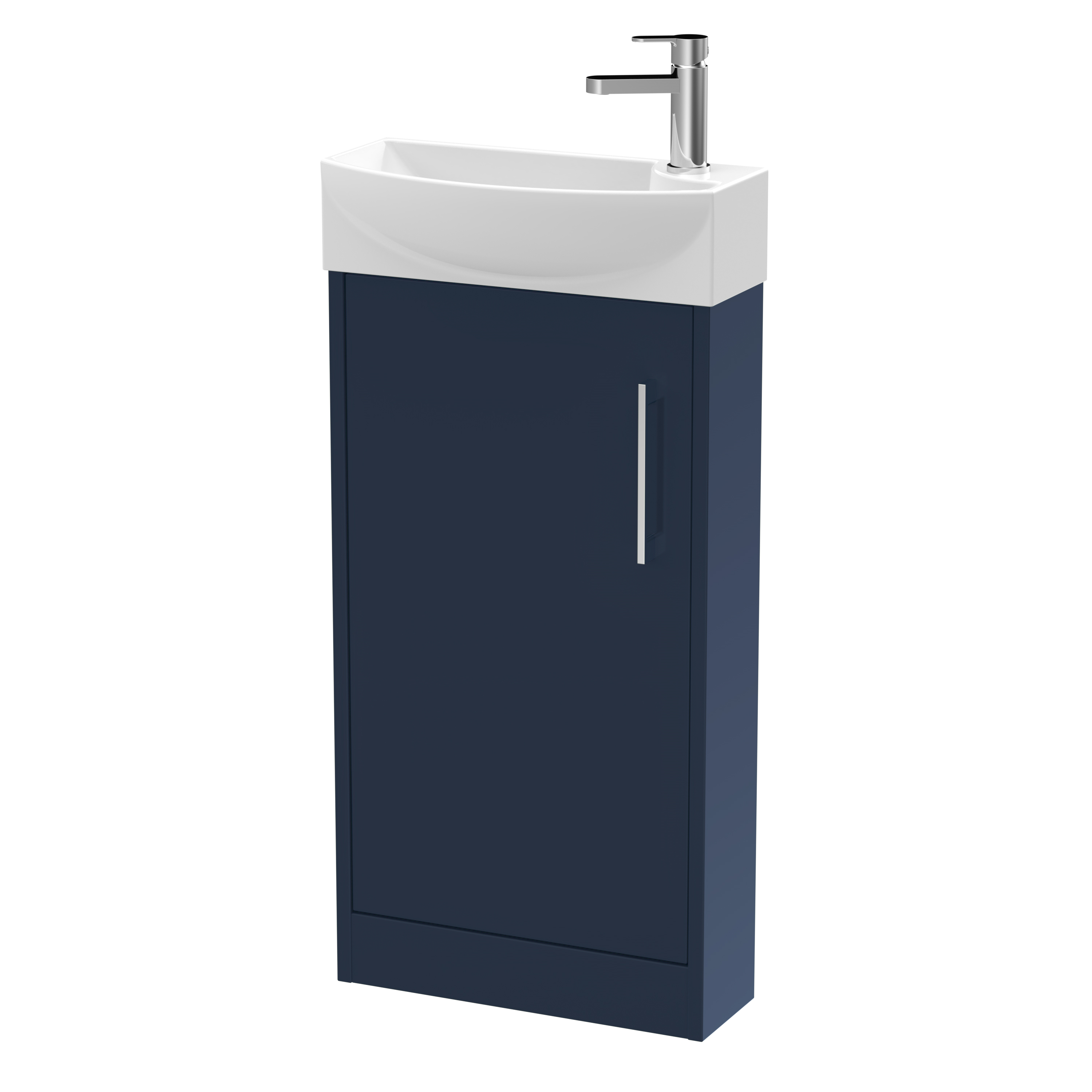 Hudson Reed Juno Compact Midnight Blue 440mm Floor Standing 1 Door Unit and 1TH Basin LH JNU2921L