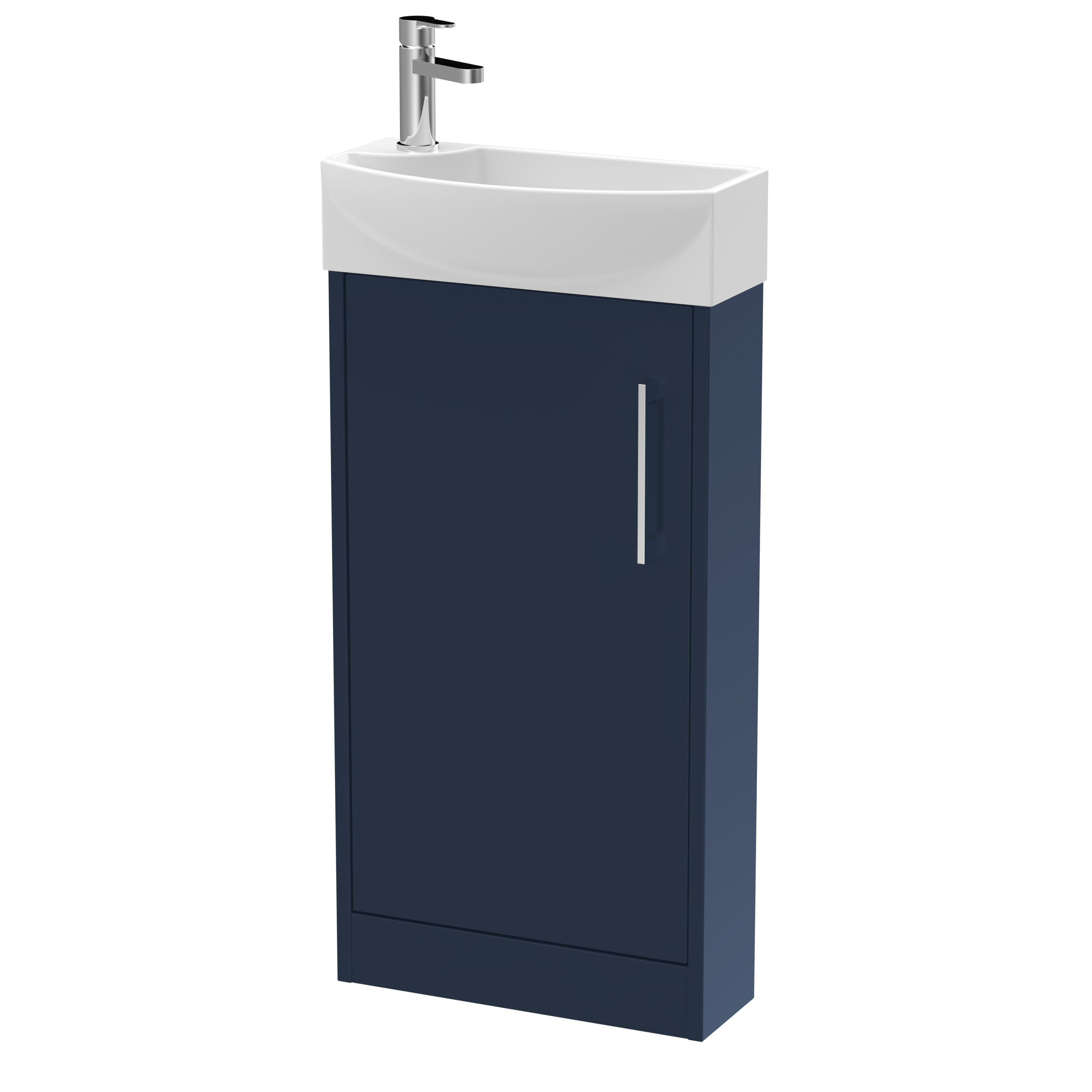 Hudson Reed Juno Compact Midnight Blue 440mm Floor Standing 1 Door Unit and 1TH Basin RH JNU2921R