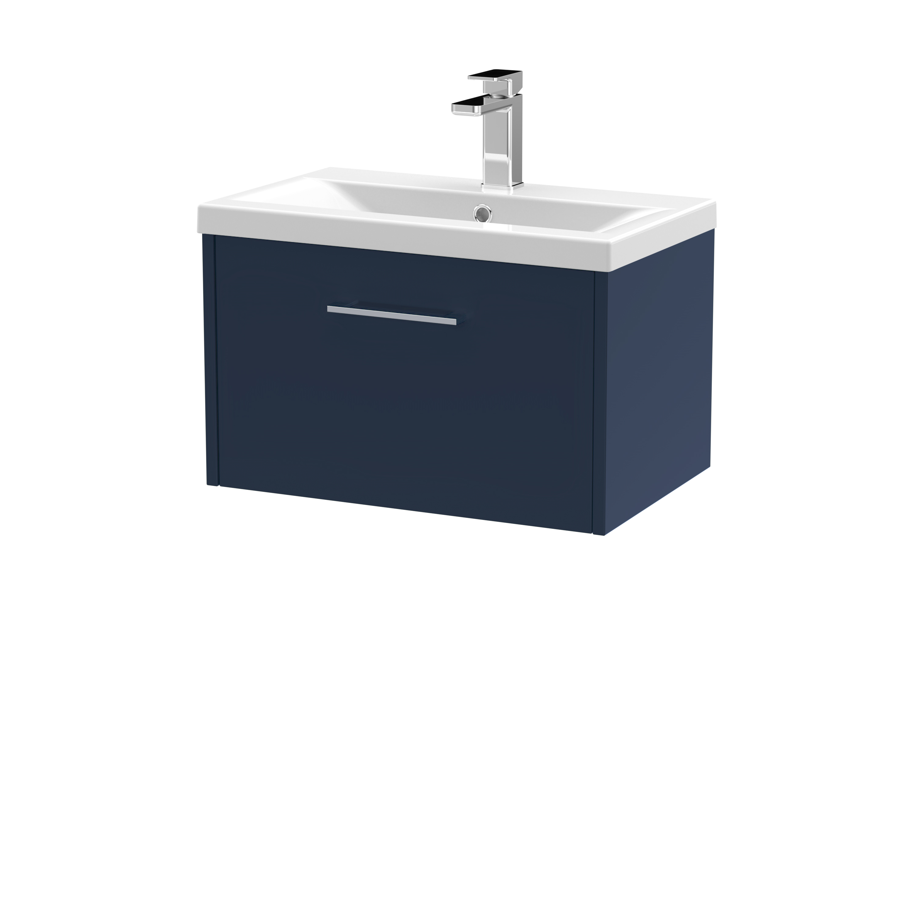Hudson Reed Juno Midnight Blue 600mm Wall Hung Vanity Unit and Mid Edge Ceramic Basin JNU2922A