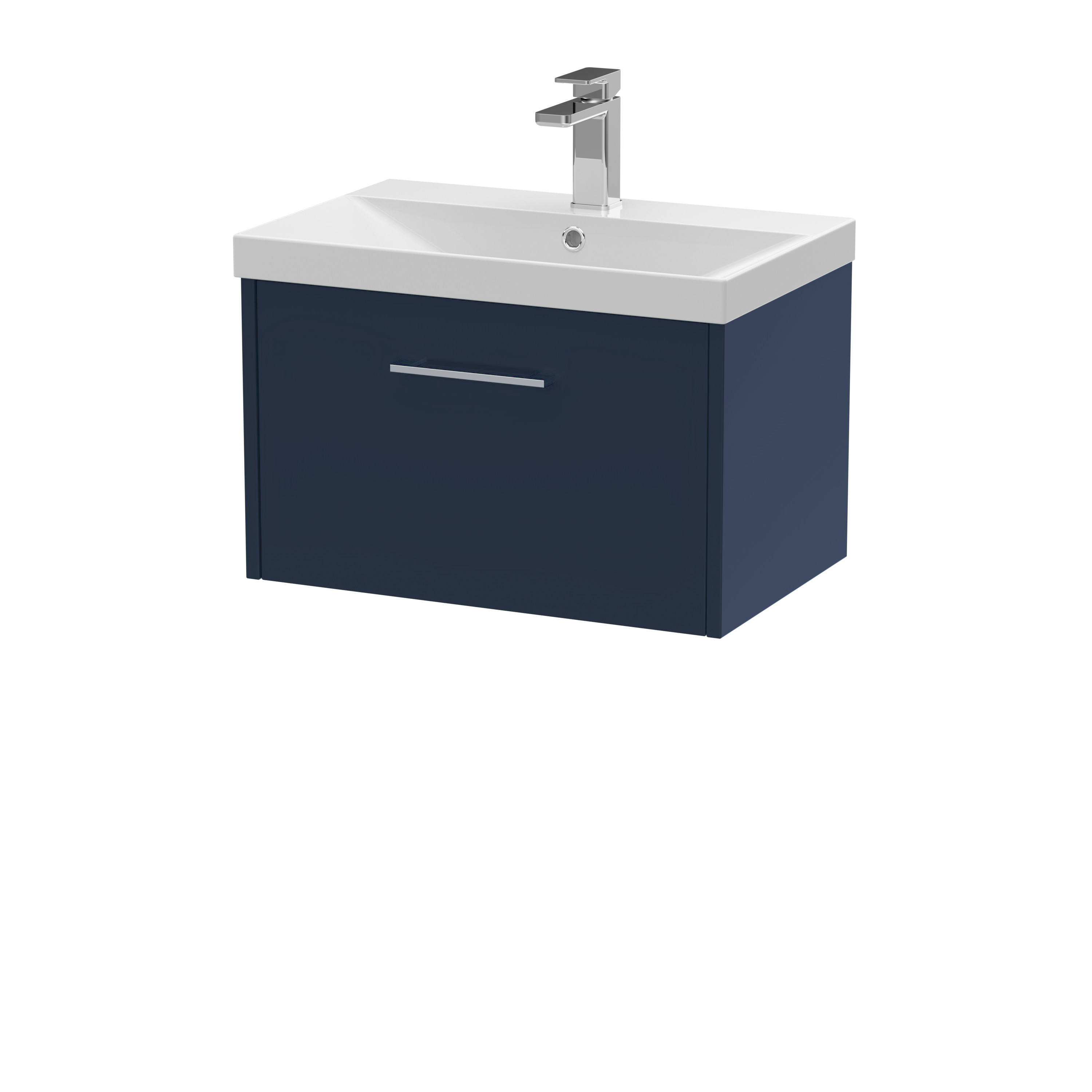 Hudson Reed Juno Midnight Blue 600mm Wall Hung Vanity Unit and Thin Edge Basin JNU2922D