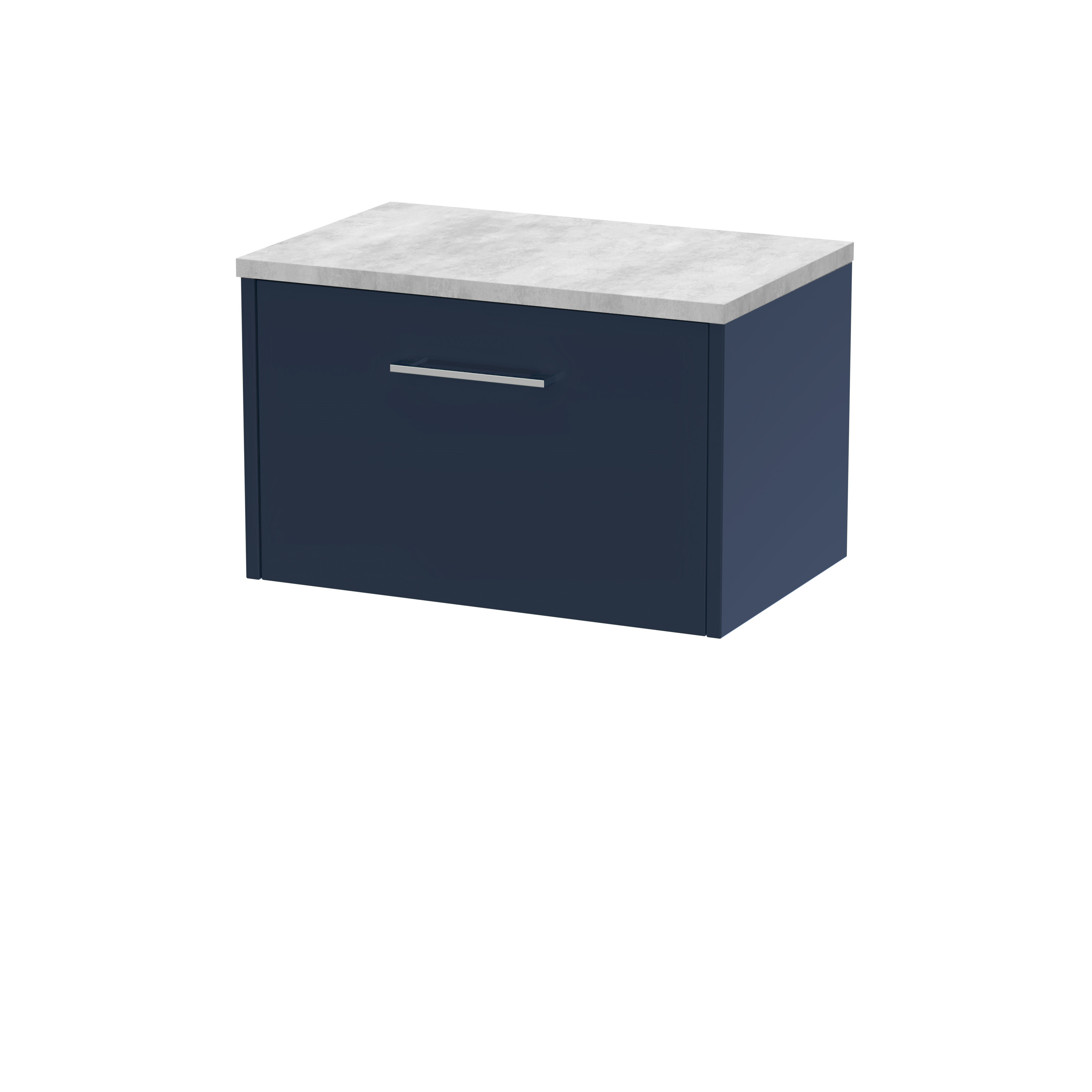 Hudson Reed Juno Midnight Blue 600mm Wall Hung Vanity Unit and Laminate Worktop JNU2922LBG
