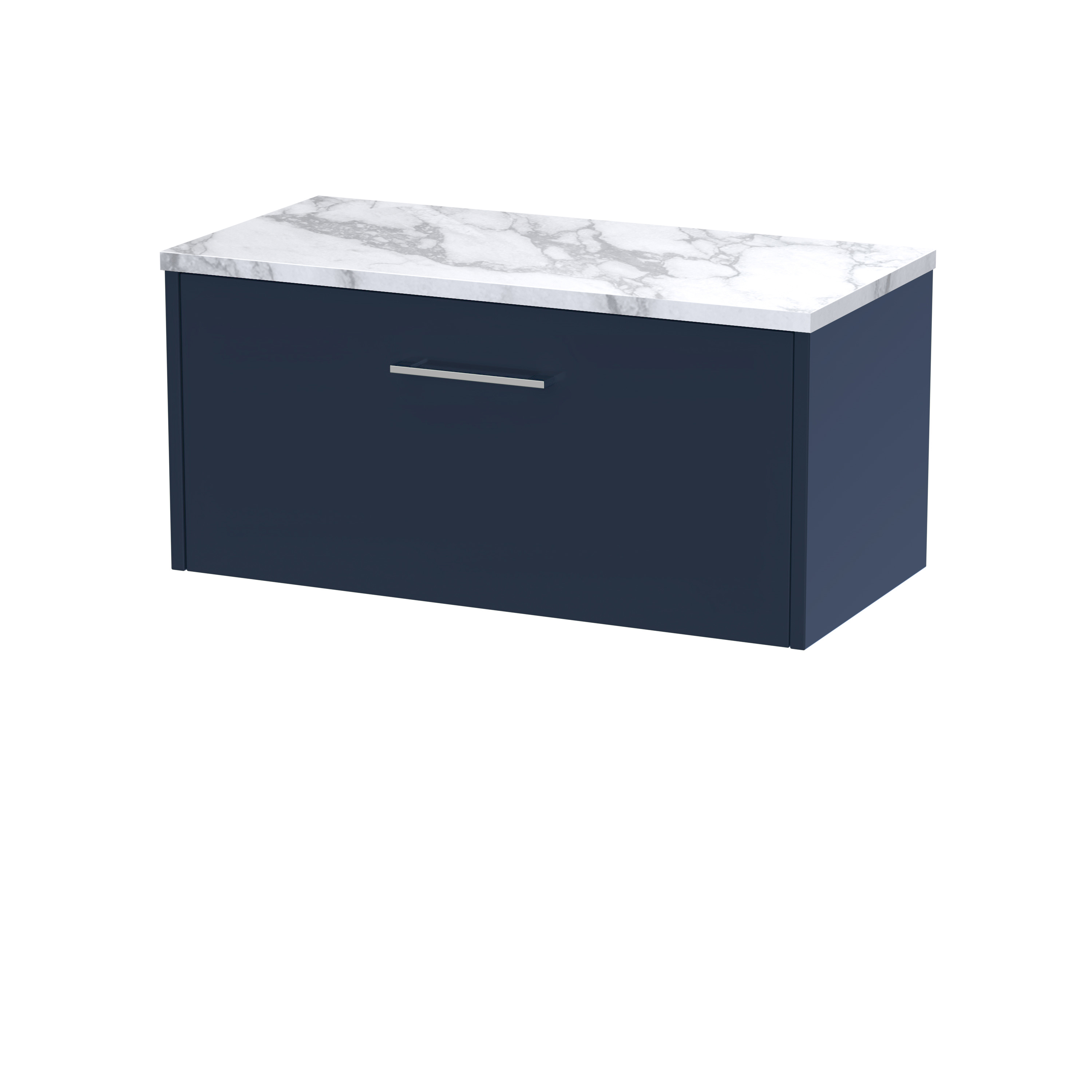 Hudson Reed Juno Midnight Blue 800 Wall Hung Vanity Unit and Laminate Worktop JNU2925LCM