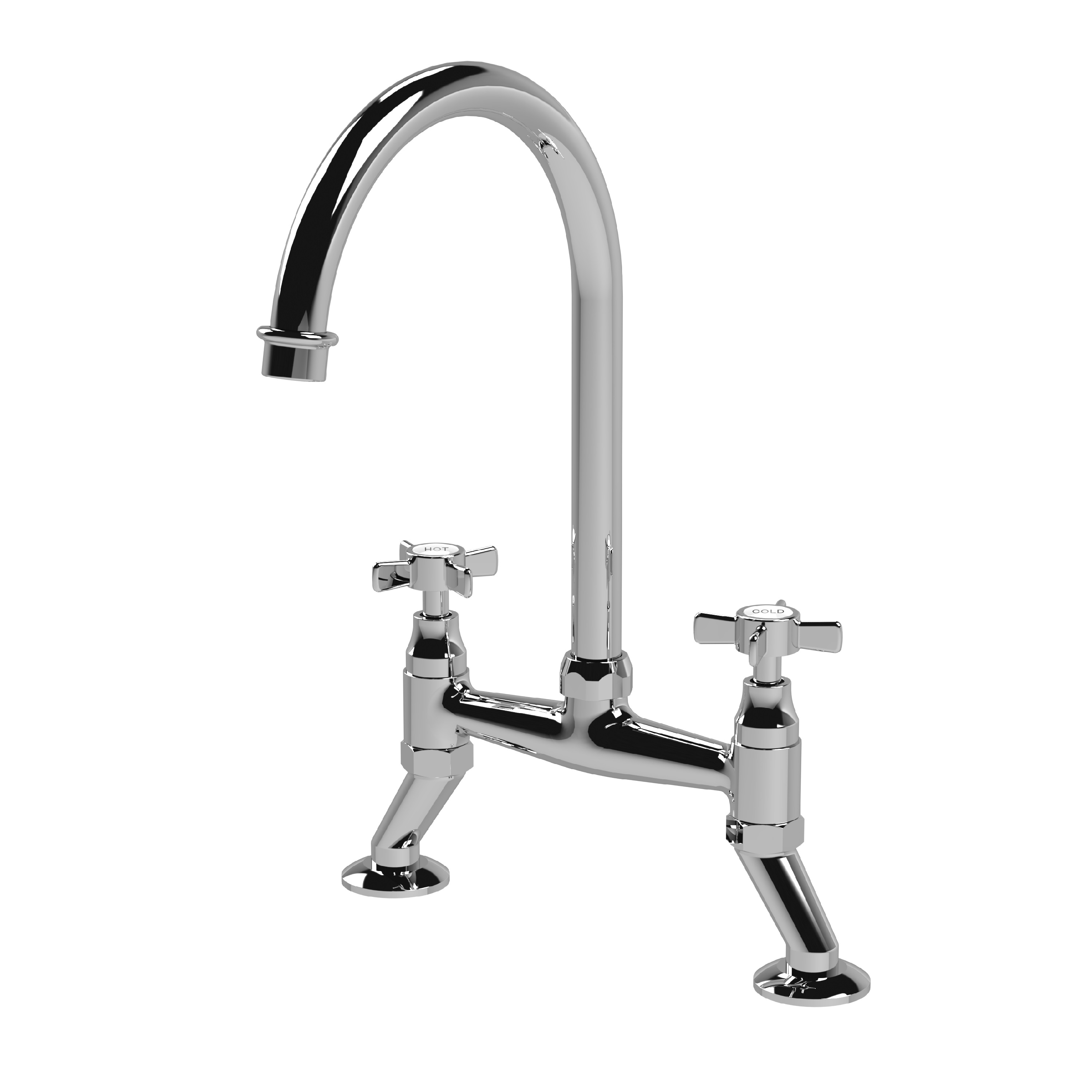 Traditional Bridge Mixer Kitchen Tap Balterley- Choice of Handle Type and Colour
