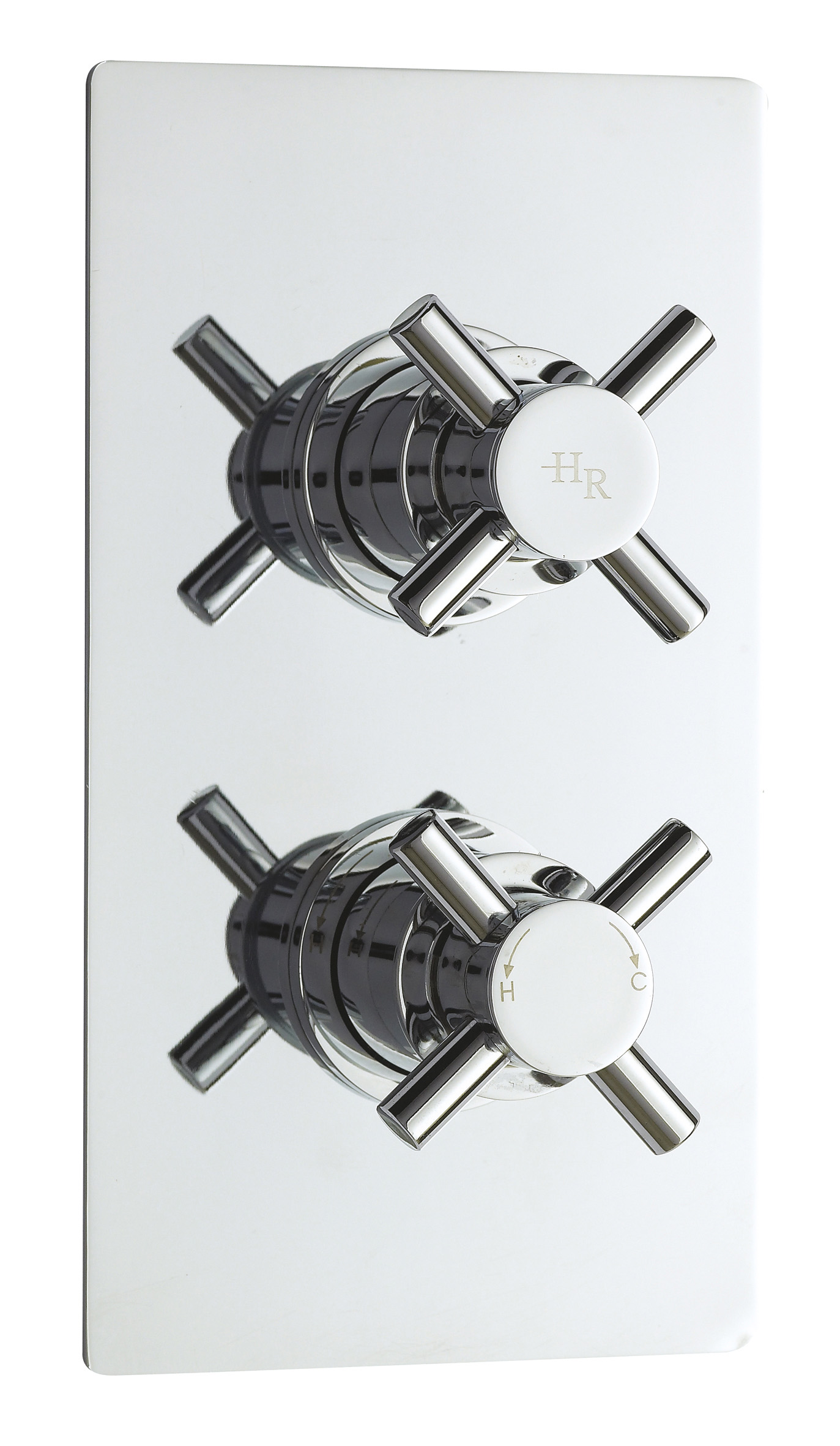 Hudson Reed Tec Crosshead Chrome 2 Outlet Twin Thermostatic Shower Valve with Diverter KRI3207