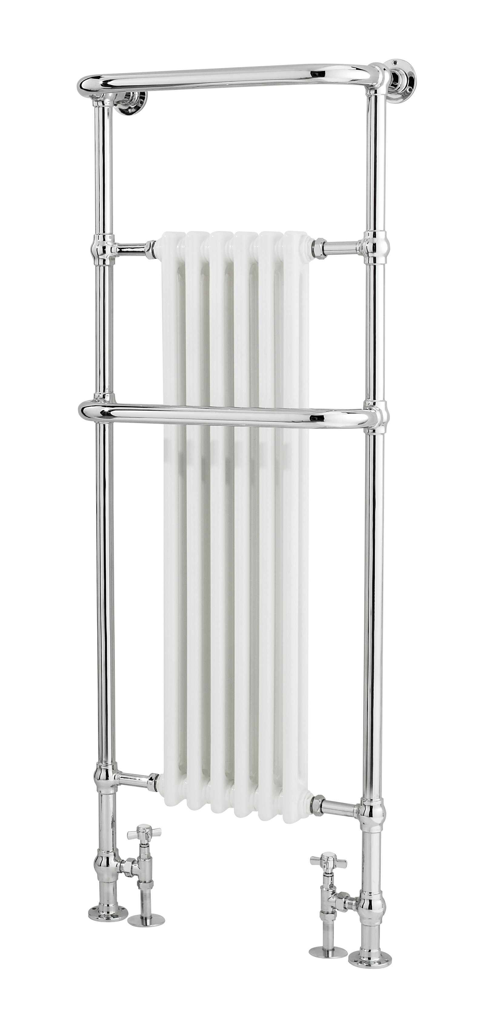 Hudson Reed Traditional Column Radiator Chrome white Brampton Towel Rail LDR008