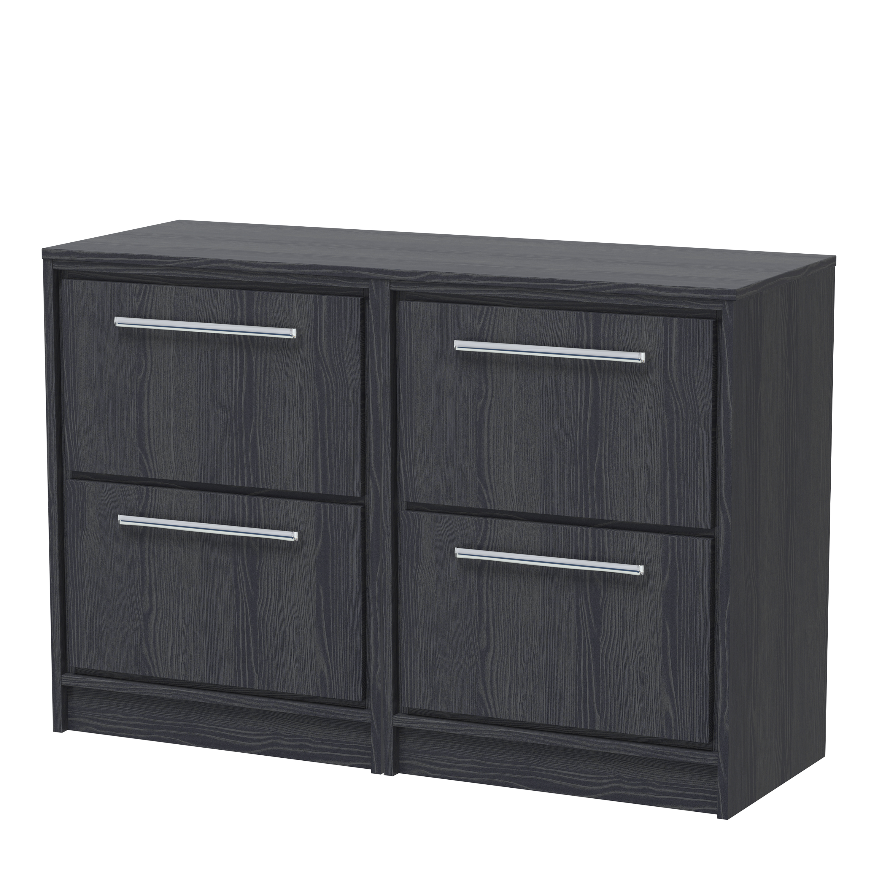 Hudson Reed Lille Graphite Grey Woodgrain 1200mm Floor Standing 4 Drawer Vanity with Worktop LIL2233W2