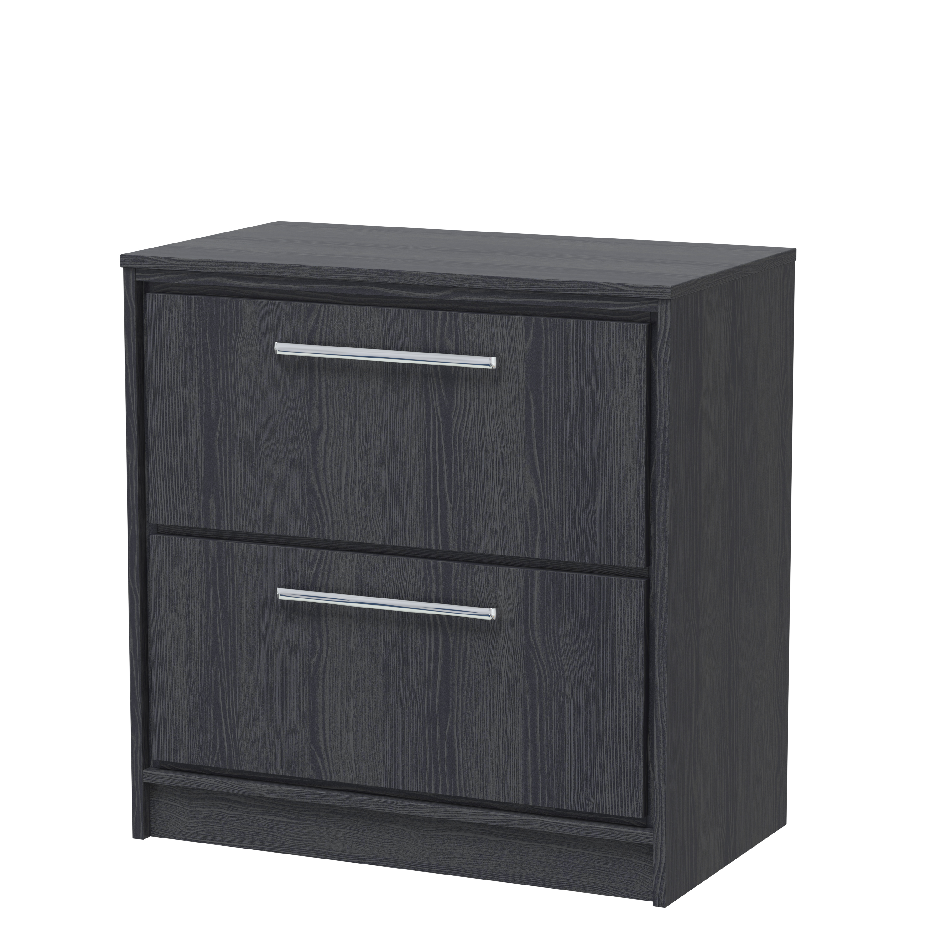 Hudson Reed Lille Graphite Grey Woodgrain 800mm Floor Standing 2 Drawer Vanity with Worktop LIL2235W