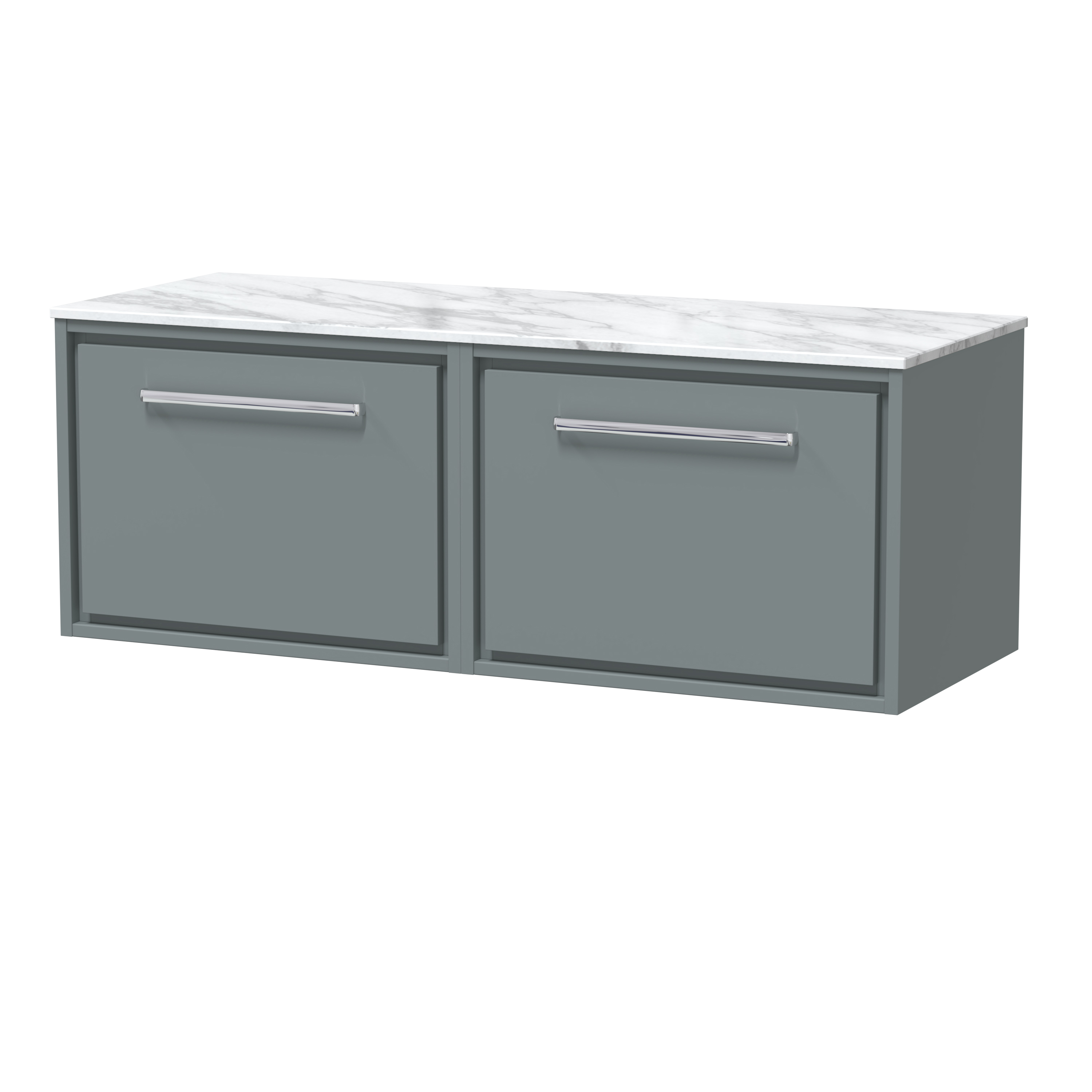 Hudson Reed Lille Coastal Grey 1200mm Wall Hung Vanity with Marble Worktop LIL2322CMT2