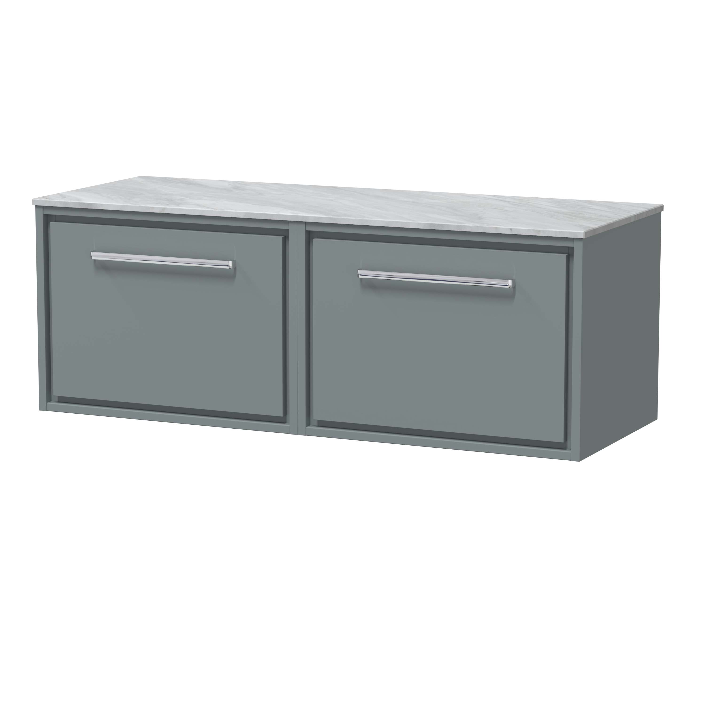 Hudson Reed Lille Coastal Grey 1200mm Wall Hung Vanity with Marble Worktop LIL2322GMT2