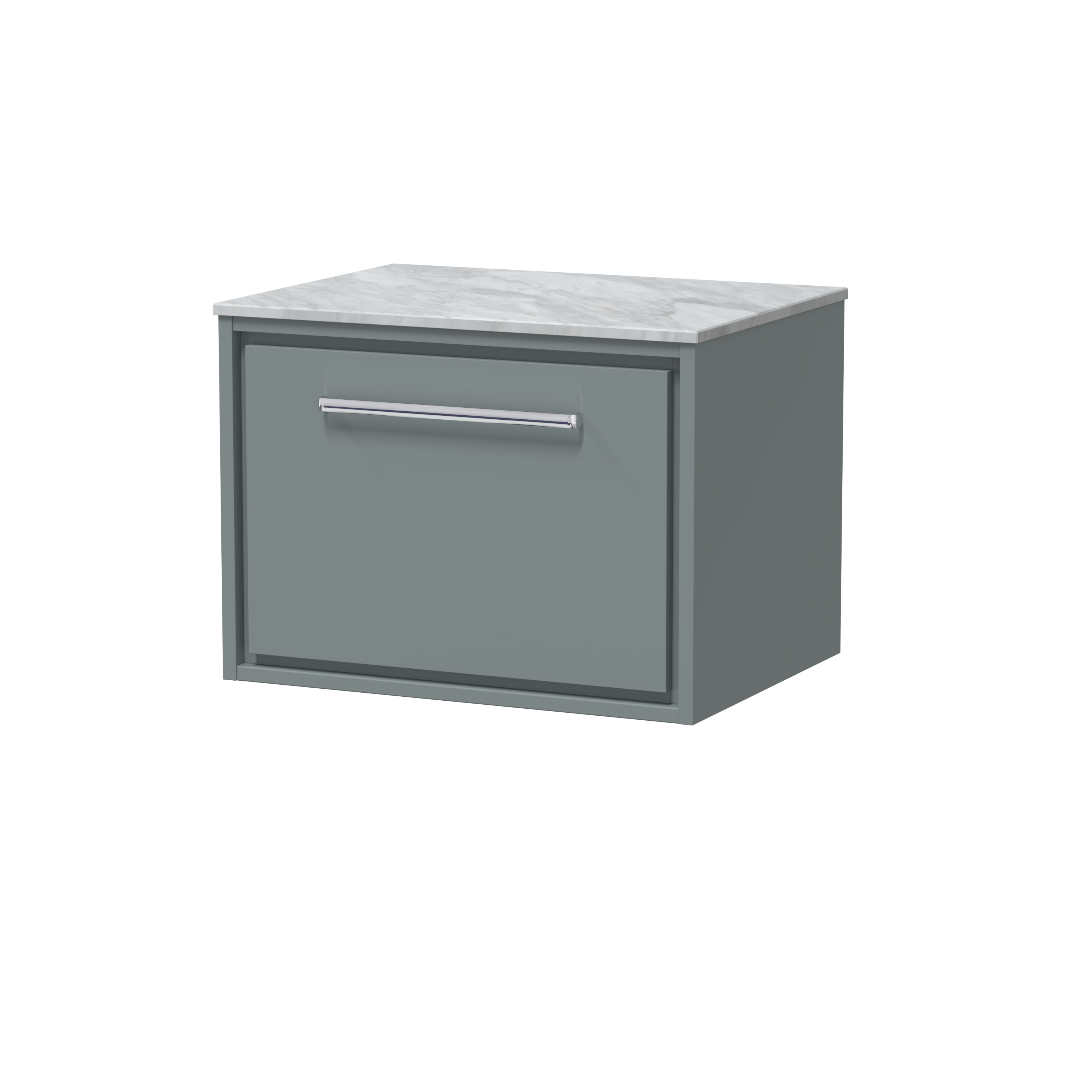 Hudson Reed Lille Coastal Grey 600mm Wall Hung Vanity with Marble Worktop LIL2322GMT