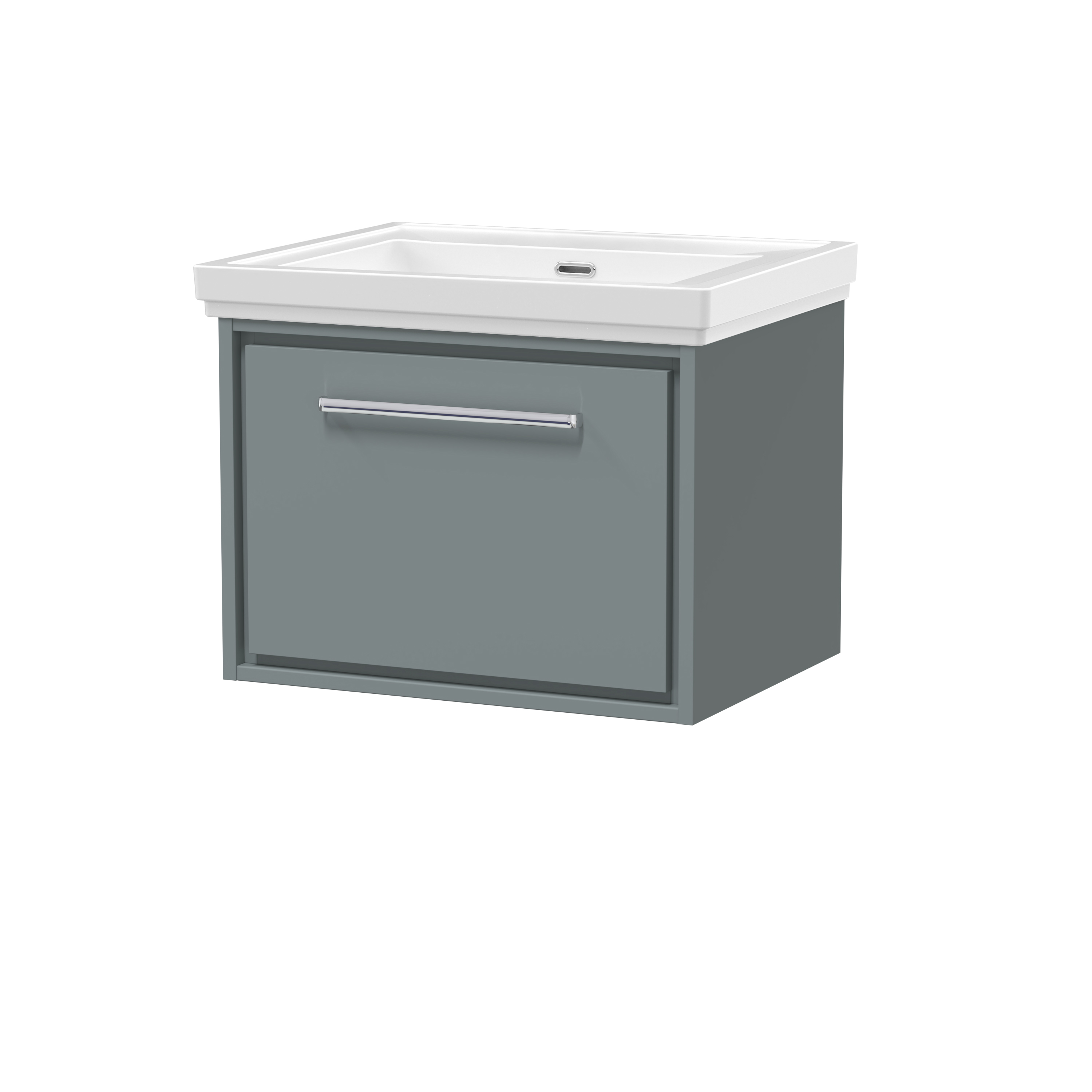 Hudson Reed Lille Coastal Grey 600mm Wall Hung Vanity with Basin 0 Tap Hole LIL2322H