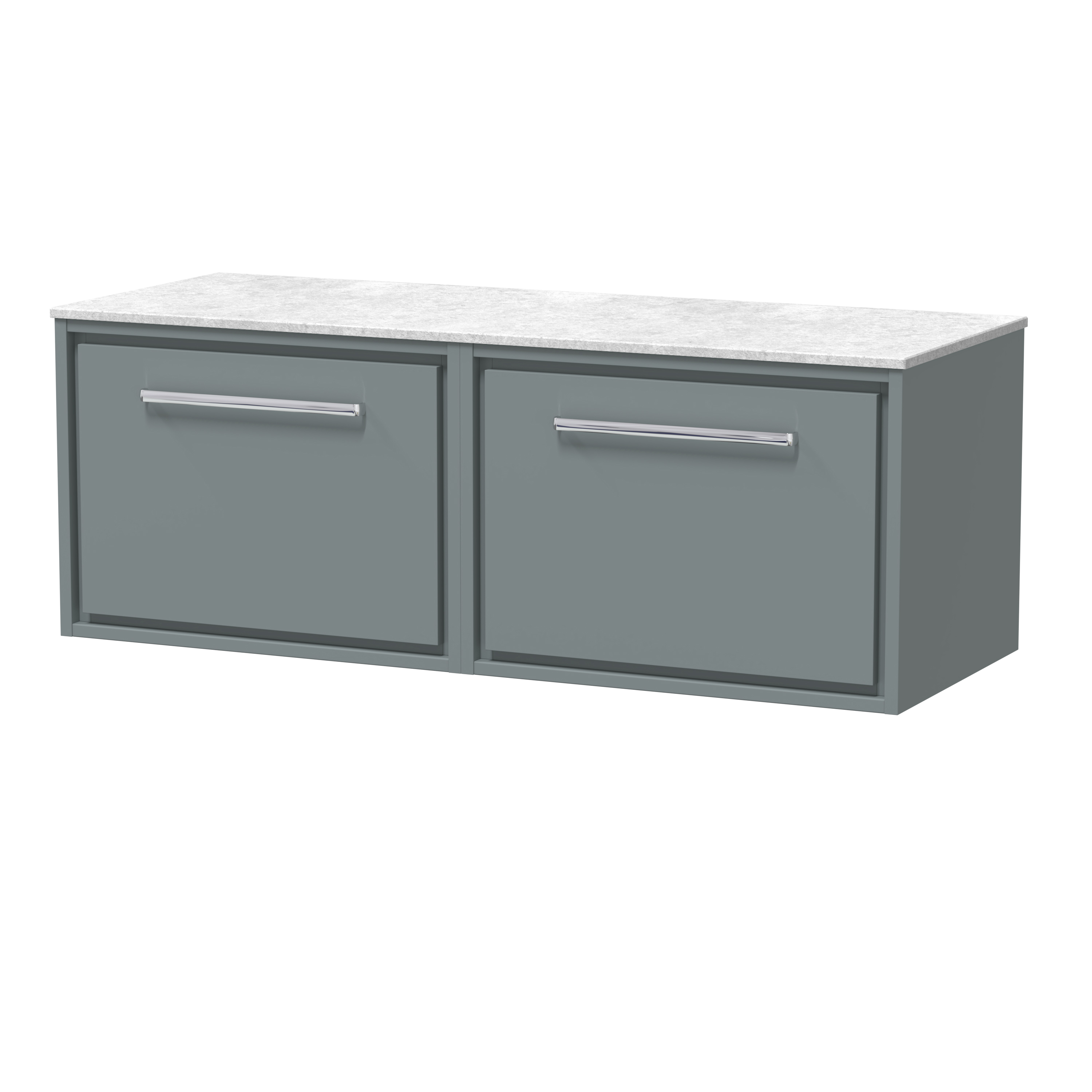 Hudson Reed Lille Coastal Grey 1200mm Wall Hung Vanity with Marble Worktop LIL2322WMT2