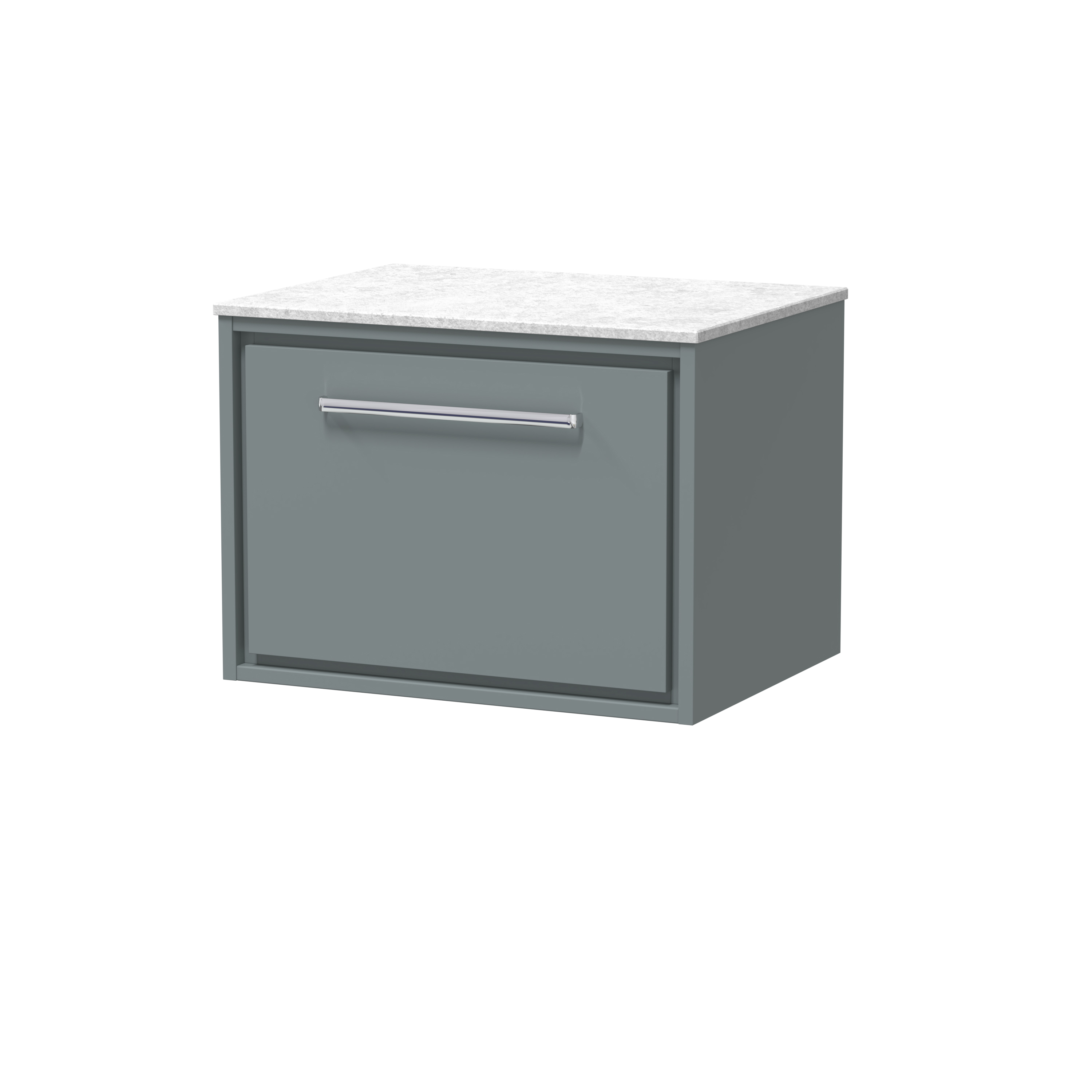 Hudson Reed Lille Coastal Grey 600mm Wall Hung Vanity with Marble Worktop LIL2322WMT